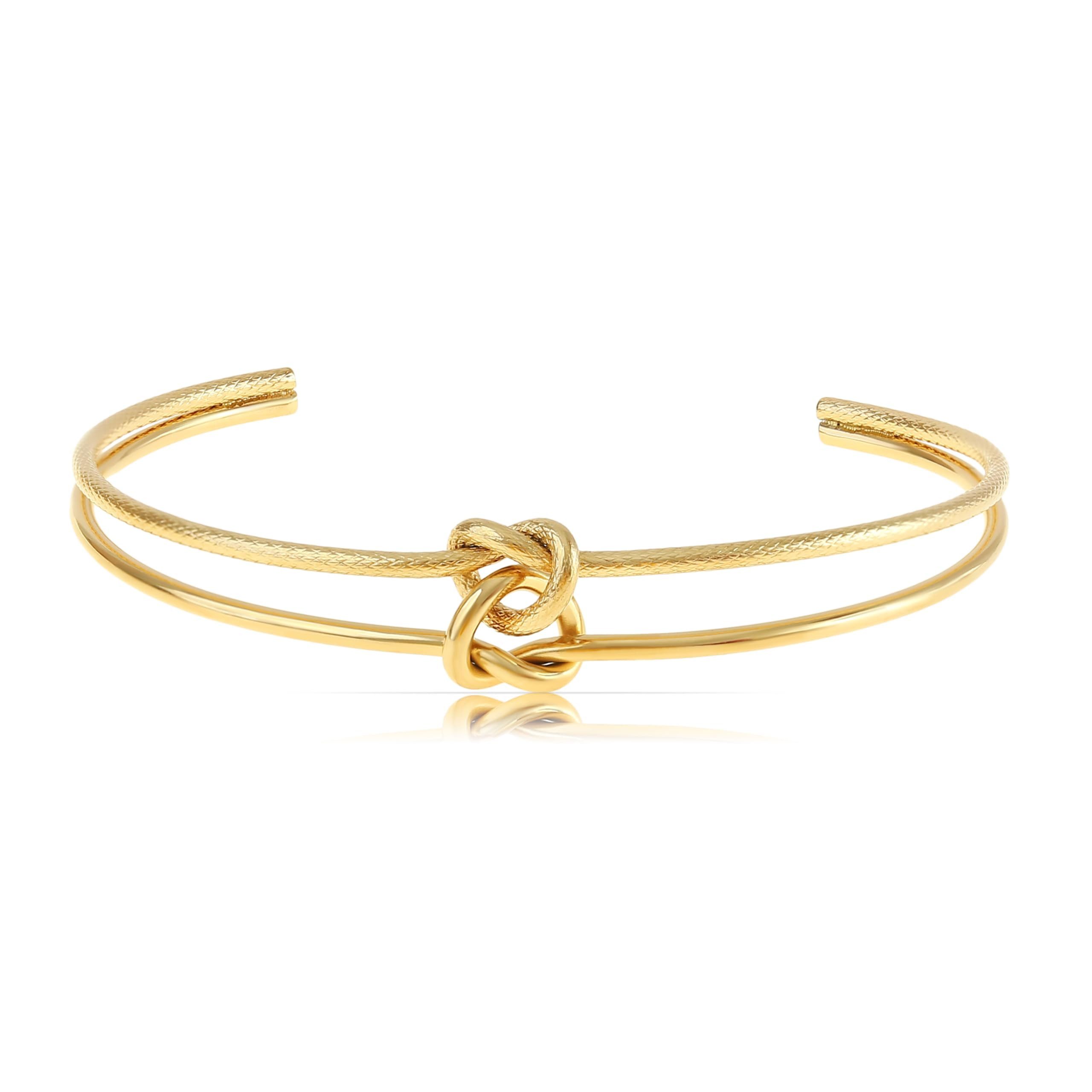 Made by Nami Armreif Set Gold Damen aus Chirurgischem Edelstahl 316 verknot günstig online kaufen