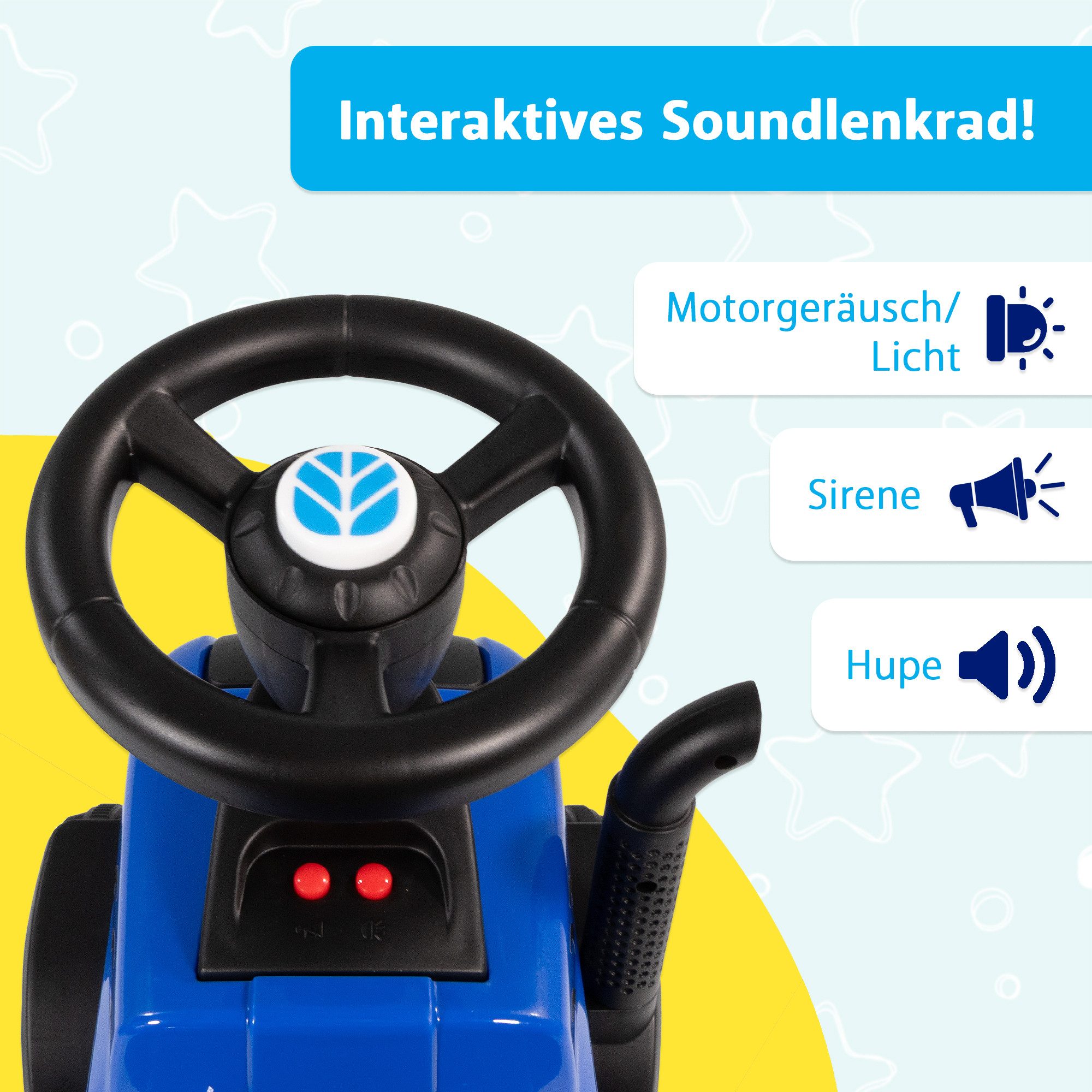 Lemodo Rutscherauto Rutscherauto Traktor mit Anhänger und Zubehör, für Kinder im Alter von 12 - 36 Monaten geeignet – Bild 4 von 5