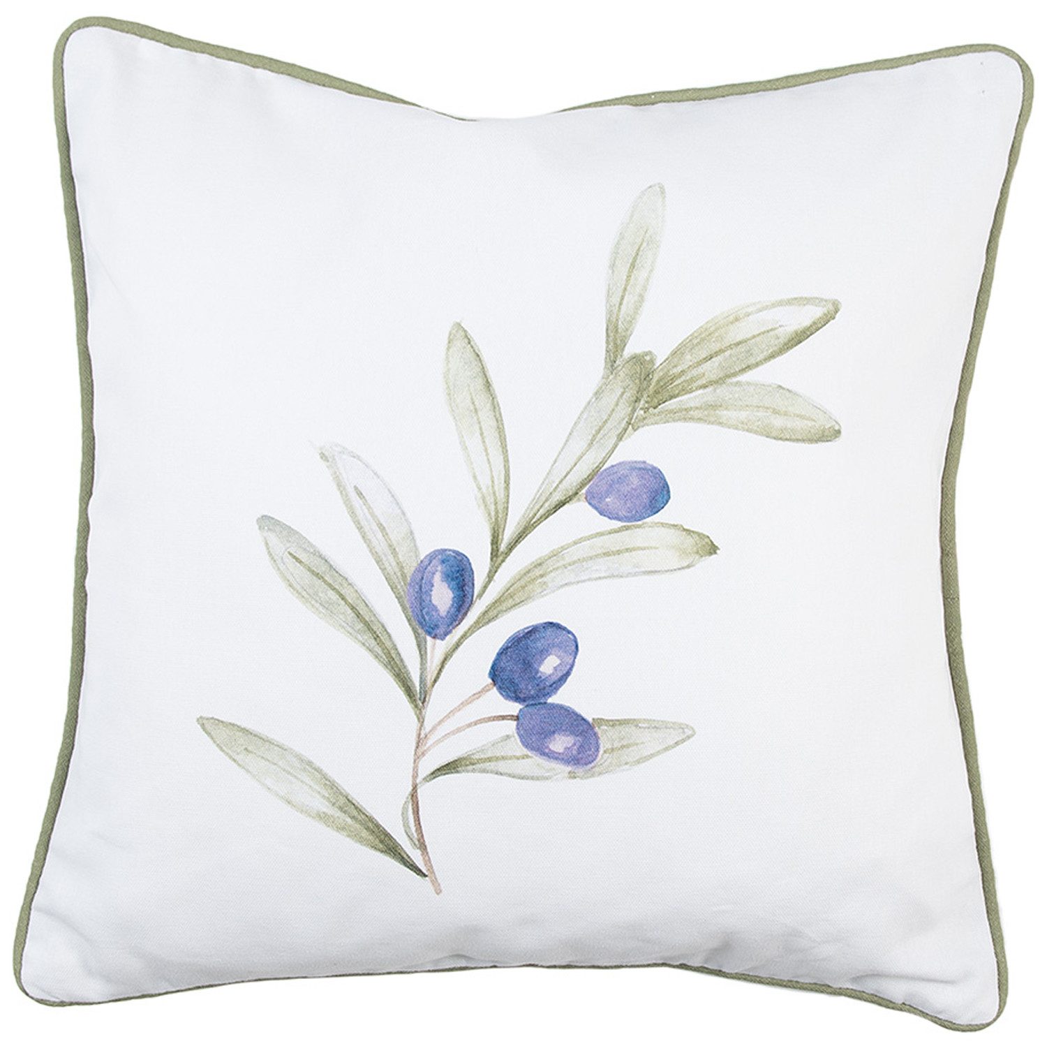 Clayre & Eef Dekokissen Olive Fields, Dekokissen Kissenbezüge ohne Füllung Baumwolle 40x40 cm