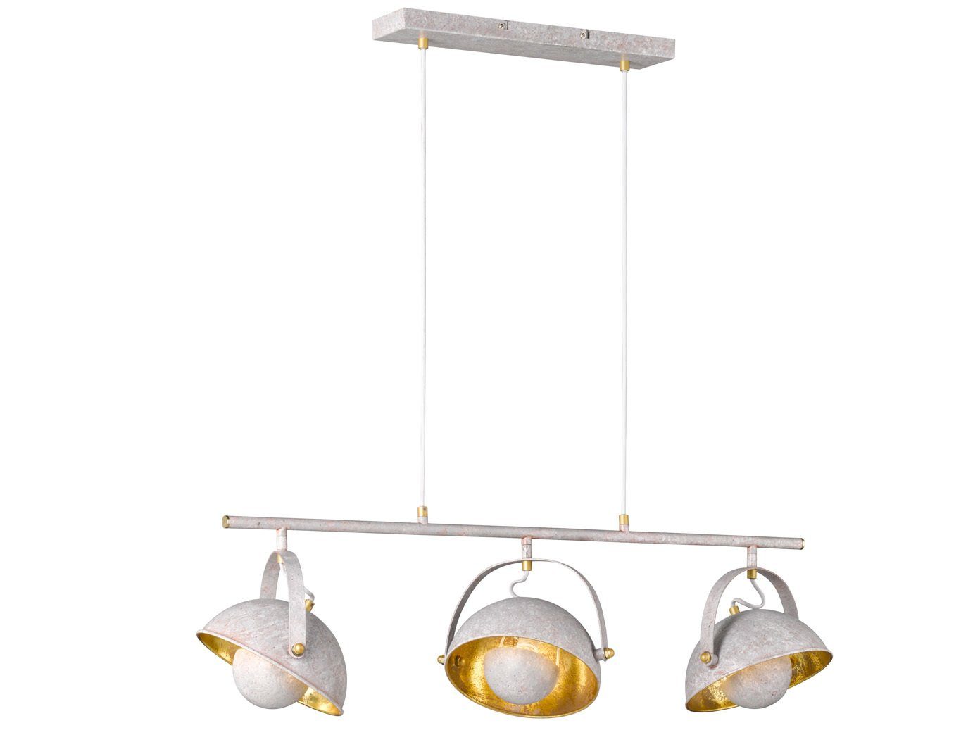 WOFI LED Pendelleuchte, Dimmfunktion, LED wechselbar, warmweiß, ausgefallene Balkenlampe für über-n Esstisch hängend, Grau Gold-en