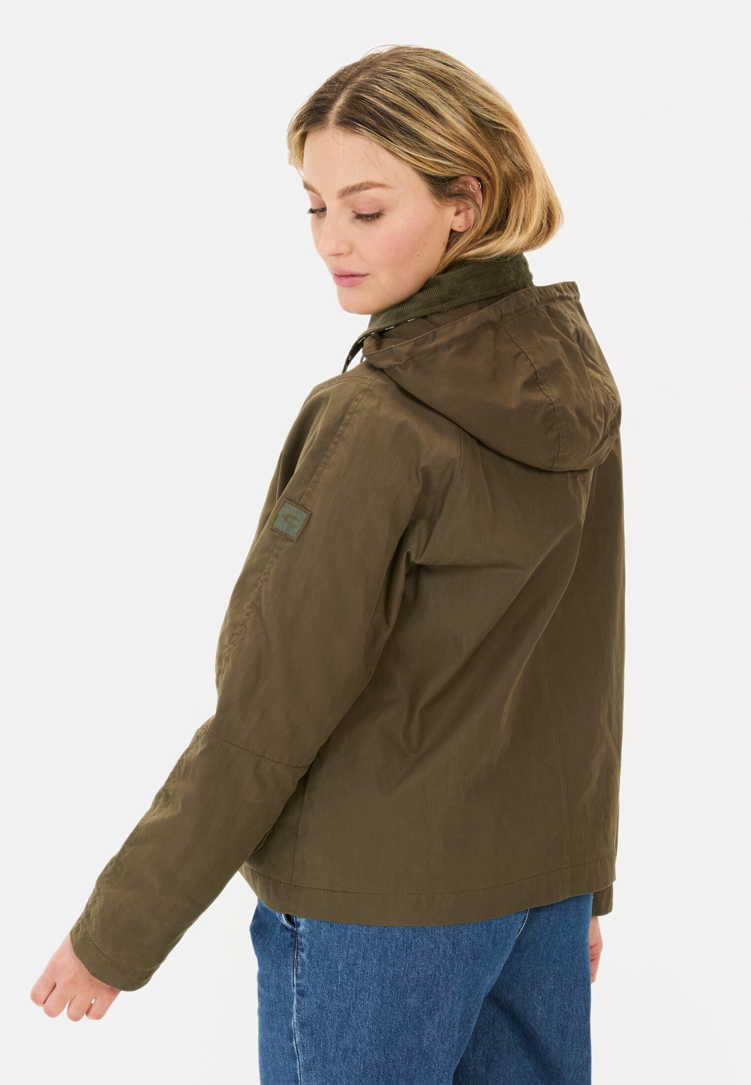camel active Blouson mit Cordkragen Langarm Kapuze Markenlabel günstig online kaufen