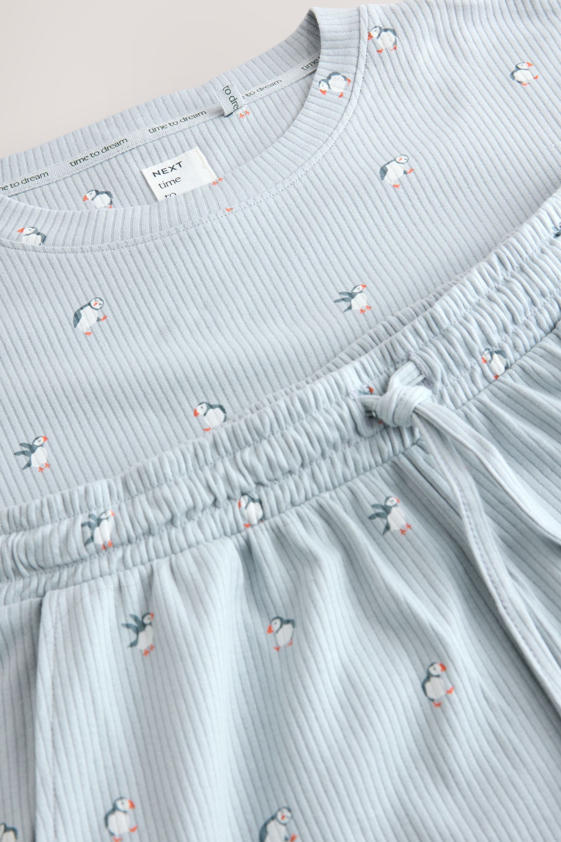 Next Pyjama Gerippter Langarm-Pyjama (2 tlg)