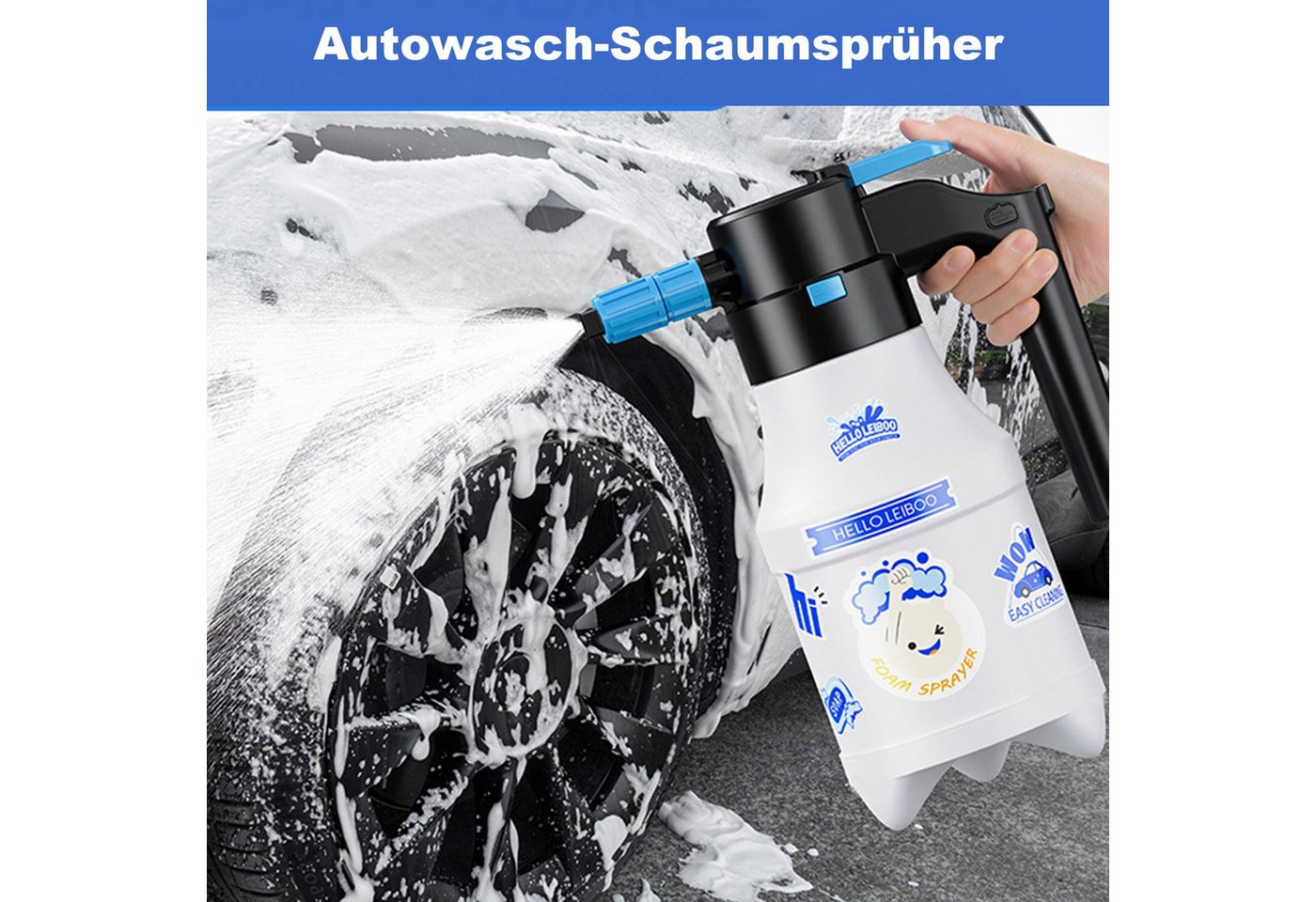 Thumbnail - Refttenw Akku-Drucksprühgerät Elektrische Schaumsprüher 1.5L Schaumsprühflasche Cordless