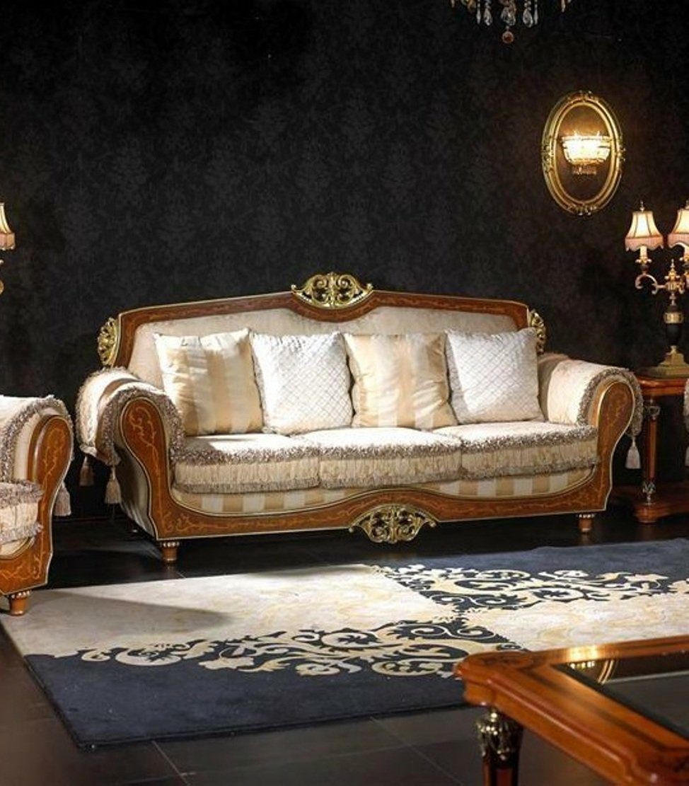 JVmoebel Sofa Klassischer 3 Sitzer Couch Sofa Couch Polster Barock Rokoko, Made in Europe