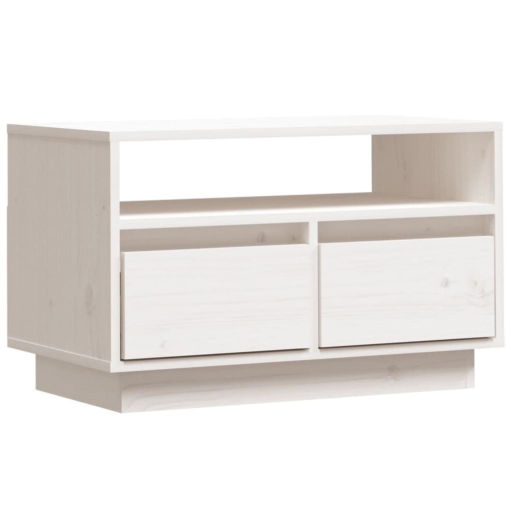 (1-St) Kiefer Massivholz TV-Schrank vidaXL cm 60x35x37 Weiß TV-Schrank