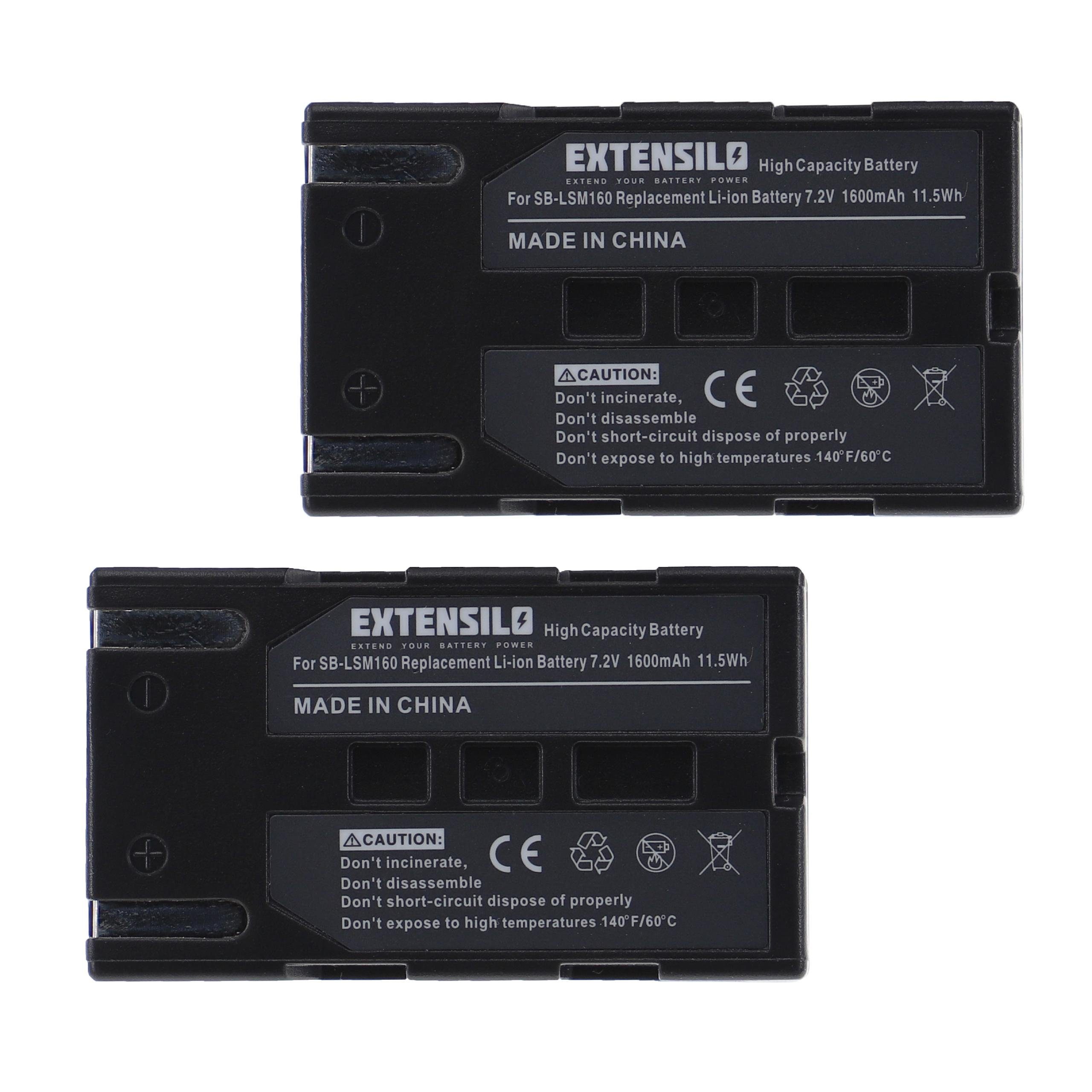 VP-DC575WB, Samsung 1640 kompatibel mAh V) (7,2 Li-Ion VP-DC171W, Kamera-Akku VP-DC563 mit Extensilo