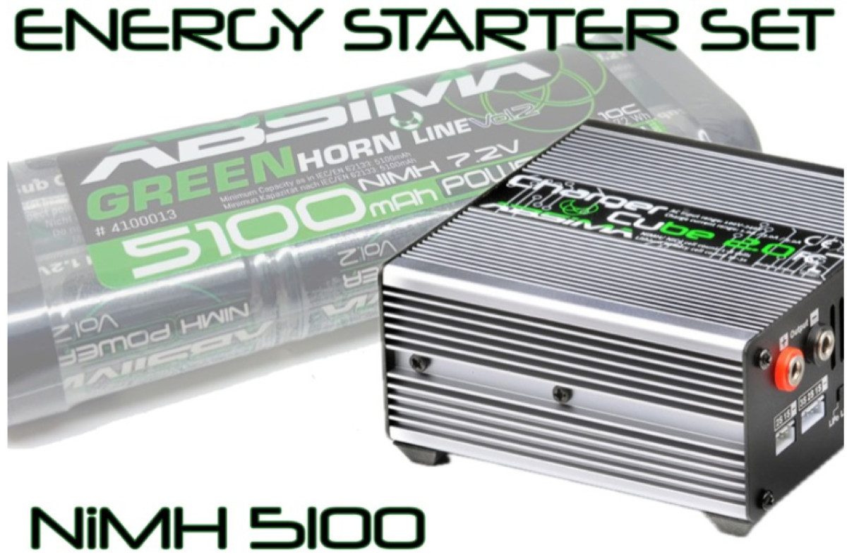 Absima RC Energy Starter Set 5100 (NiMH/Cube 2.0) 4200023 Akku Starter-Set