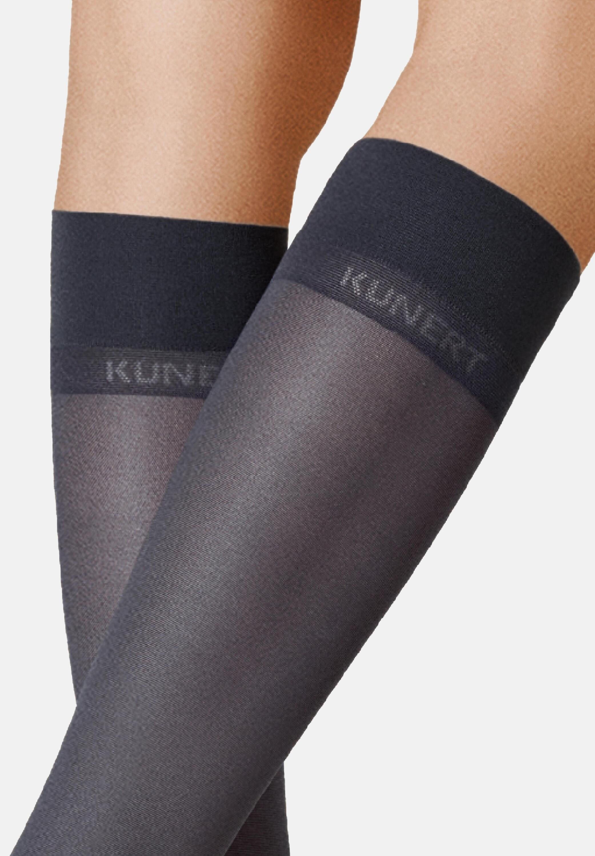 KUNERT Feinkniestrümpfe Satin Look 40 (1-Paar) Semi-blickdichte und glänzende Kniestrümpfe