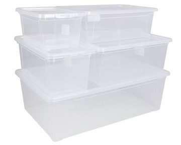 ONDIS24 Aufbewahrungsbox Aufbewahrungsbox Nähbox Schuhbox Lagerbox Allzweckbox Easy XS & Deckel, stapelbar, platzsparend, modular kombinierbar