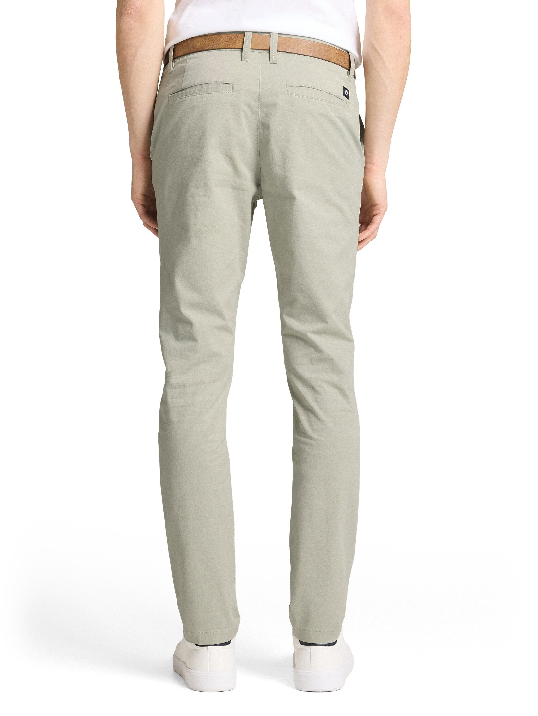 TOM TAILOR Denim Chinohose (mit Gürtel) leicht vorgewaschen