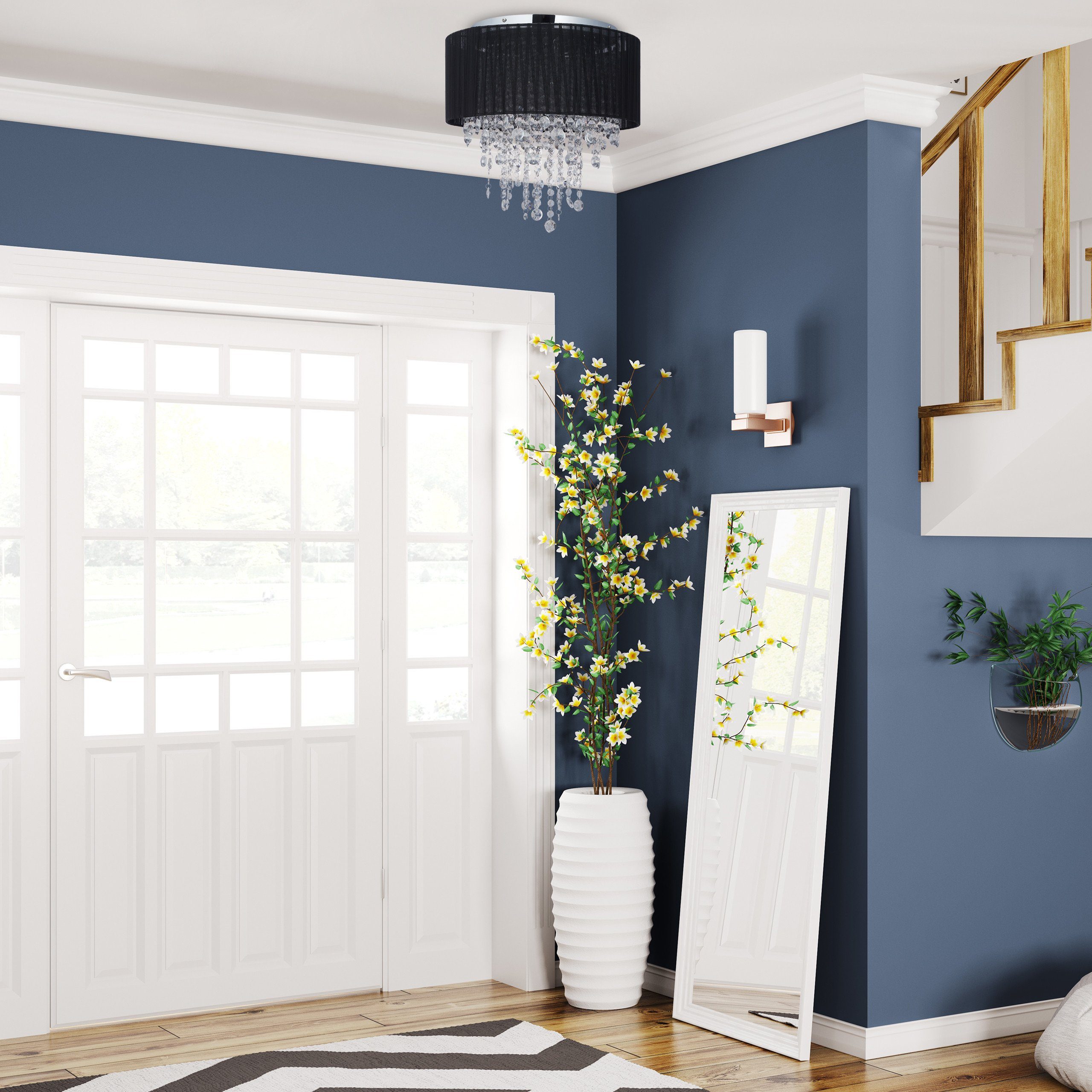 relaxdays Deckenleuchte Deckenlampe Organza Kristall günstig online kaufen