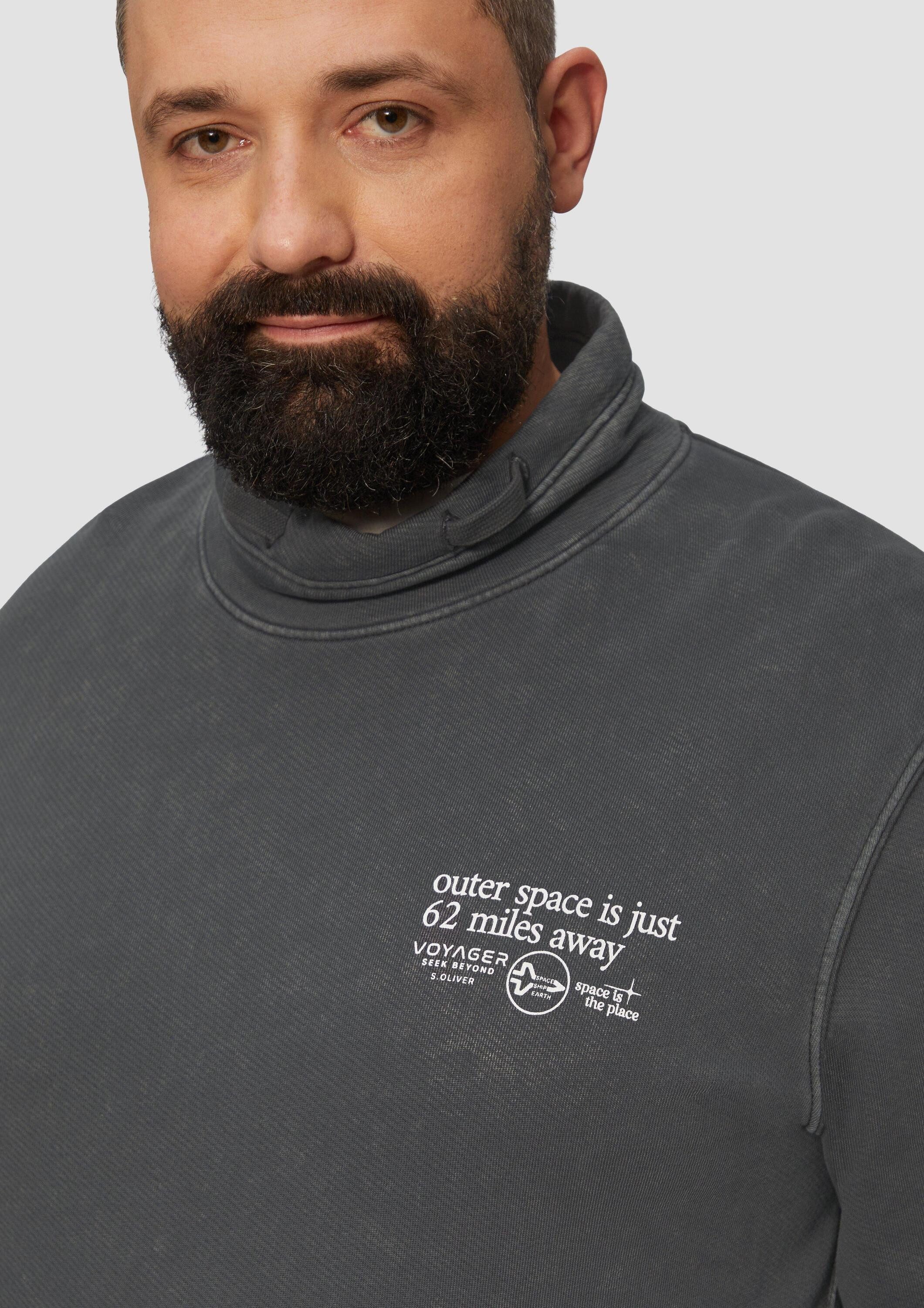 s.Oliver Sweatshirt Sweatshirt Strukturiertes Sweatshirt mit Stehkragen