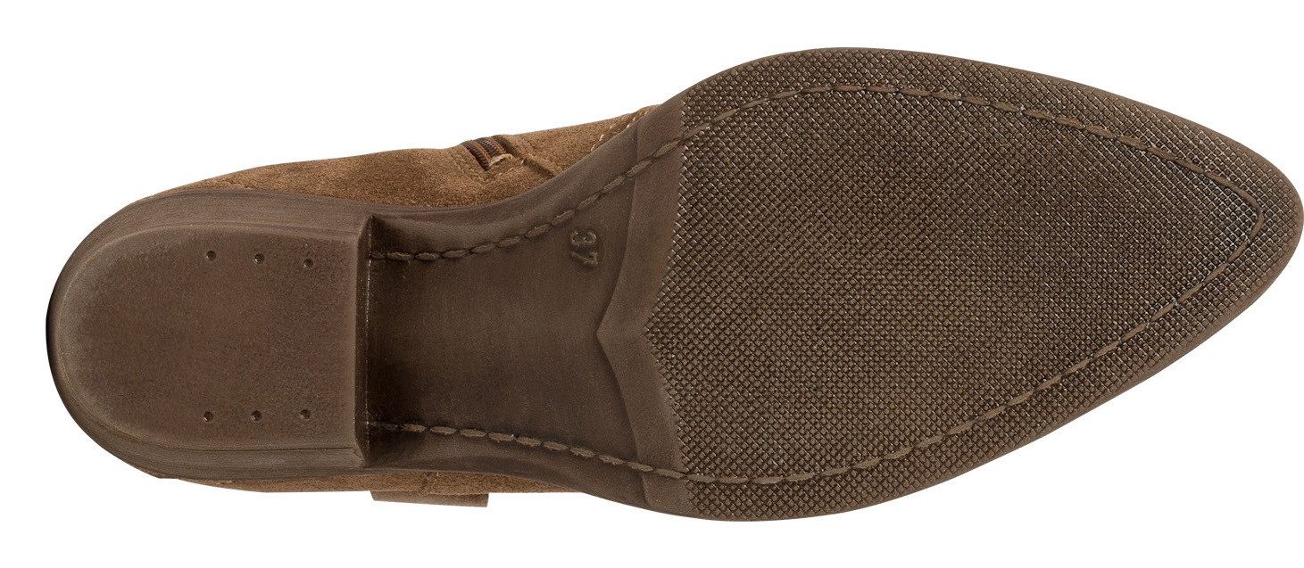 Tamaris Cowboy Stiefelette Blockabsatz, Festival, Western-Boots mit modischen Nähten