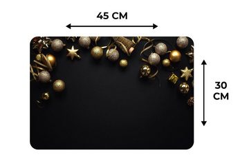 Platzset, Weihnachten - Dekoration - Gold, MuchoWow, (6-St), Platzset, Platzdecken, Platzmatte, Tischmatten, Schmutzabweisend