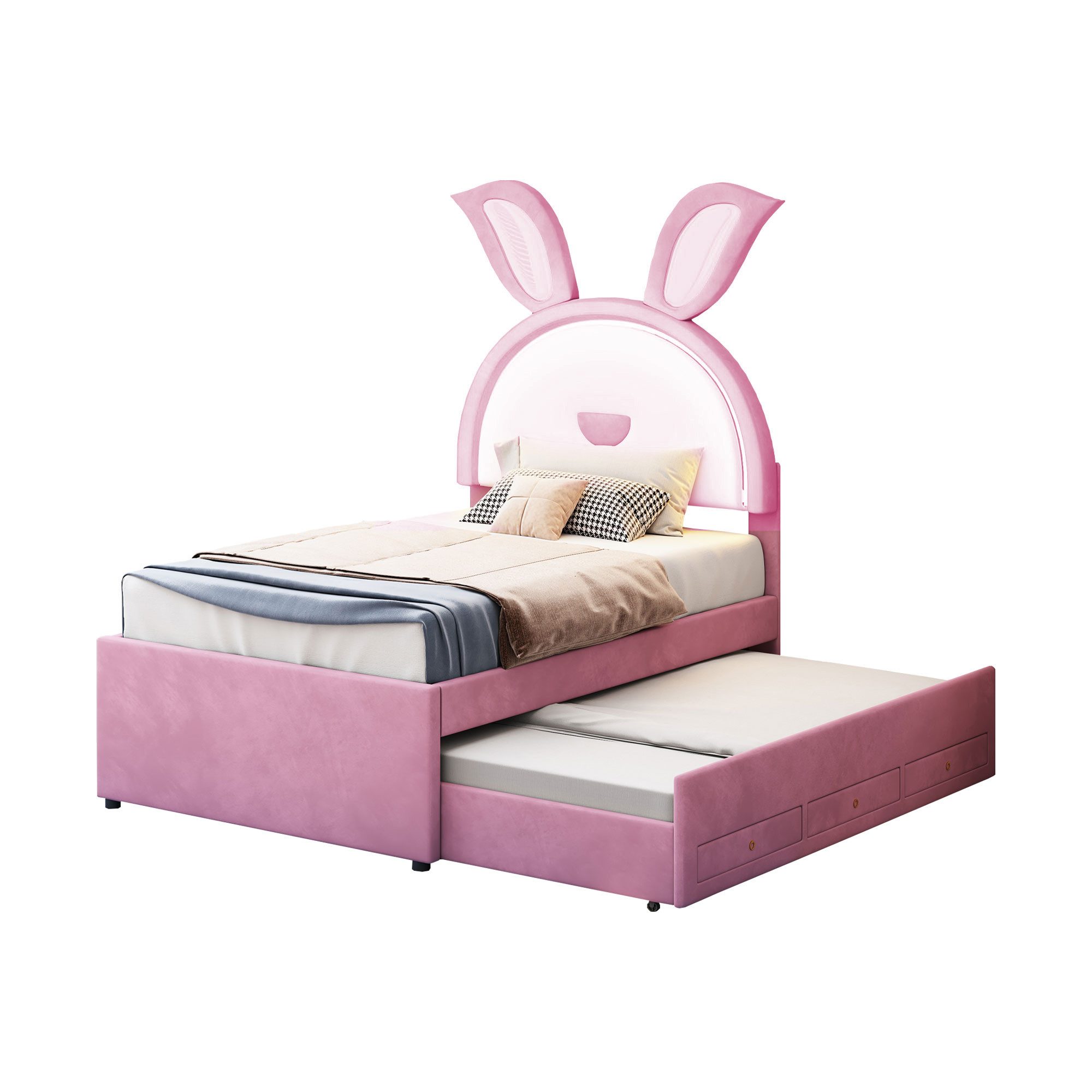 Flieks Polsterbett, LED Kinderbett 90x200cm mit günstig online kaufen