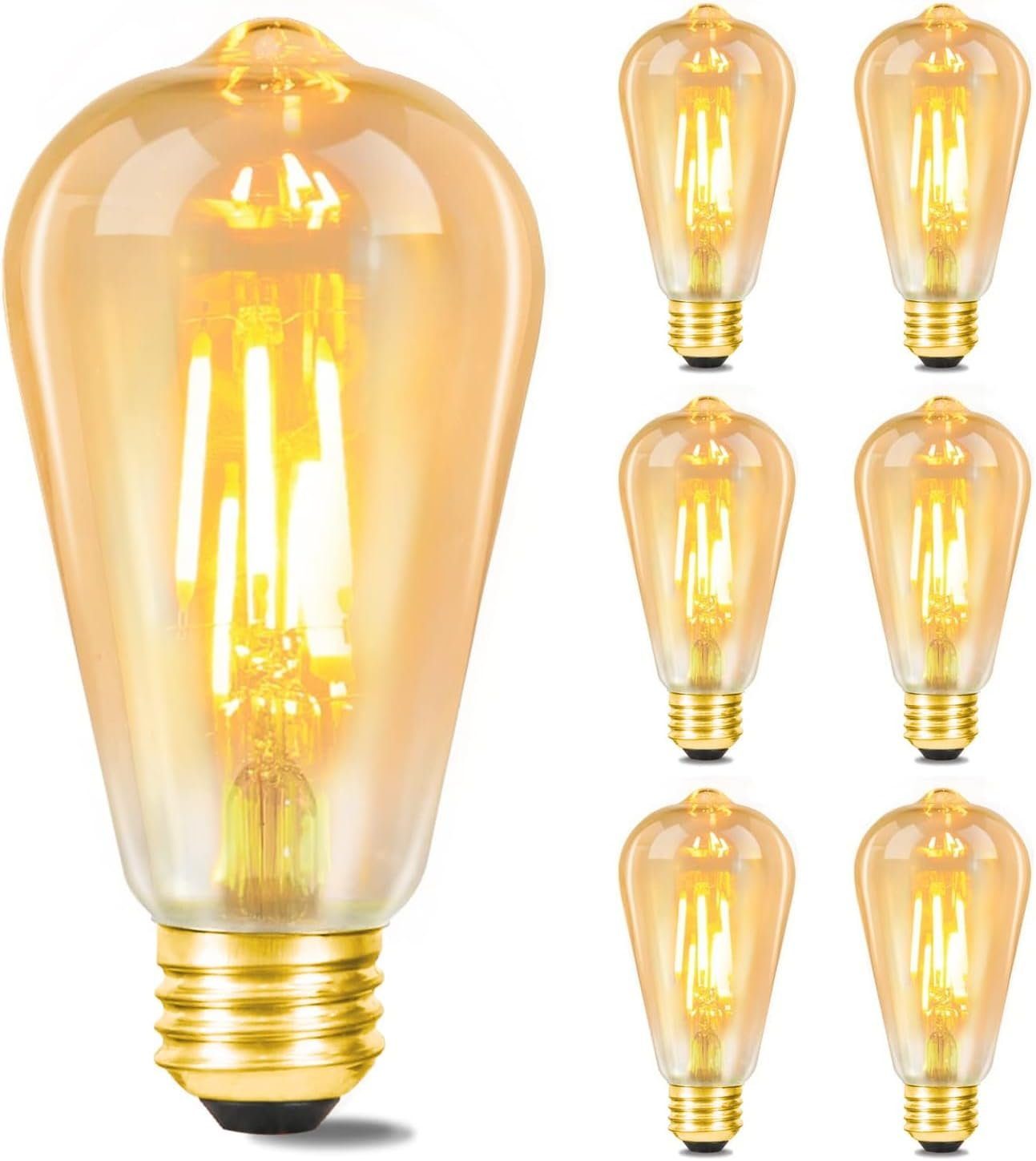 Nettlife LED-Leuchtmittel 3/6er LED Retro 4W E27 Glühlampe Edison Glühbirne Antike LED Filament, E27, Warmweiß, für Nostalgie & Retro Beleuchtung im Haus Café Restaurant