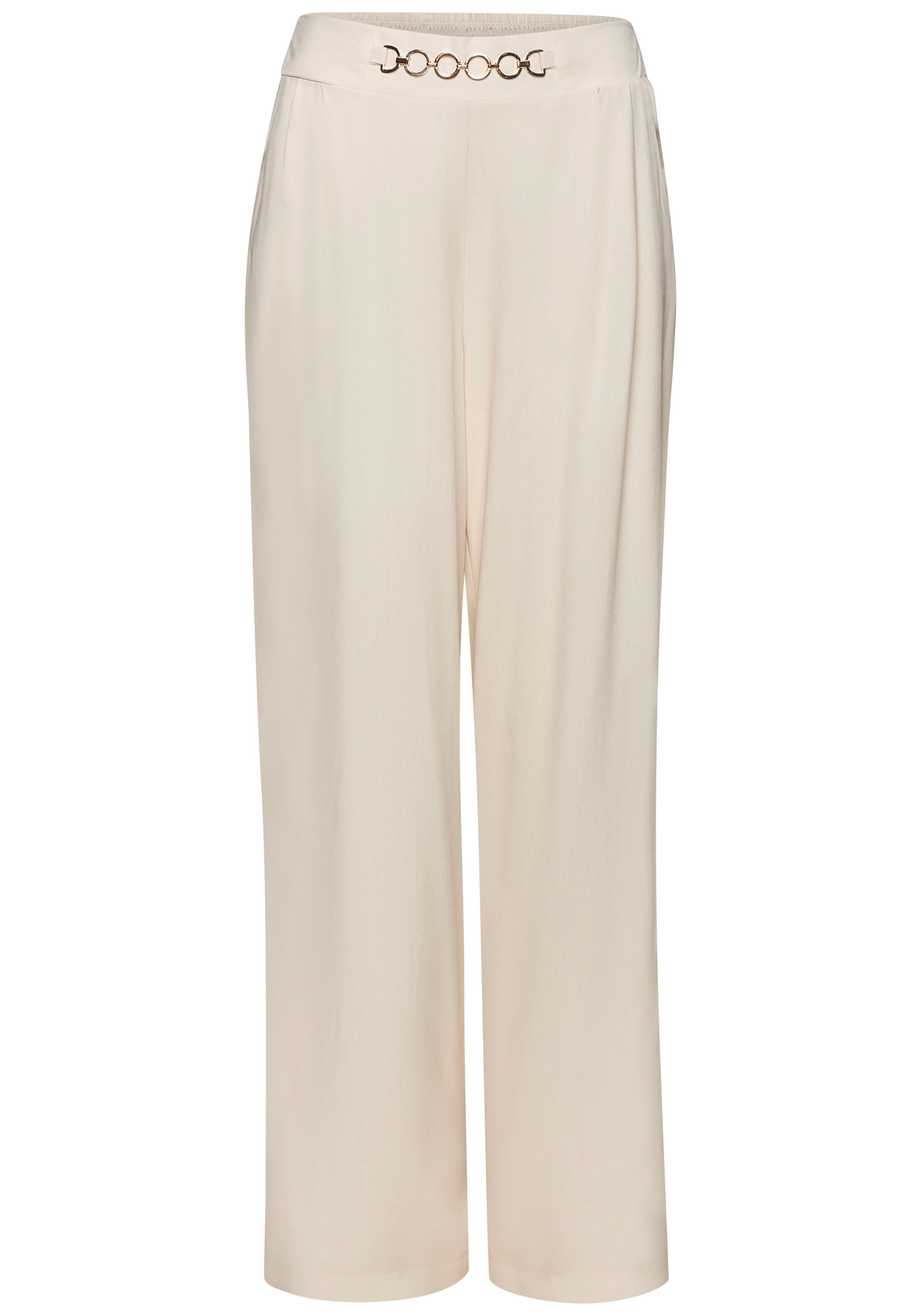 Vivance Palazzohose mit Zierkette, Bundfaltenhosen, Schlupfhose, günstig online kaufen