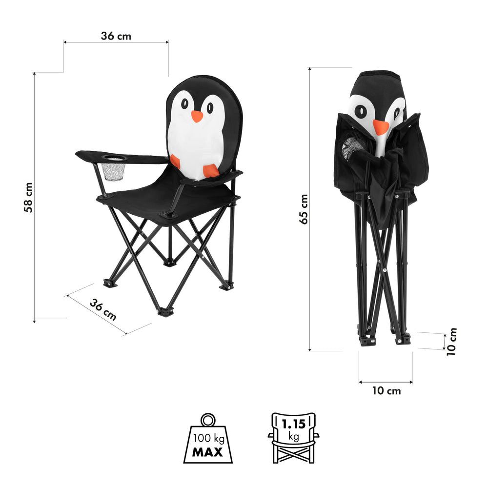 NILS FUN Campingstuhl Pinguin-Stuhl Camping (Spar-Set, 1 St), lässt sich einfach zusammenklappen und transportieren