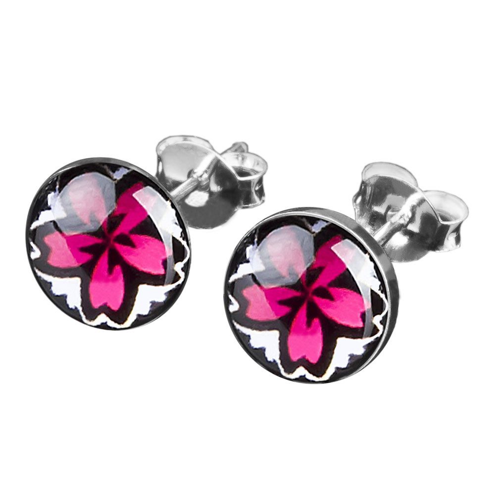 viva-adorno Paar Ohrstecker Damen Ohrringe rund Edelstahl Hibiskus Blüten H günstig online kaufen