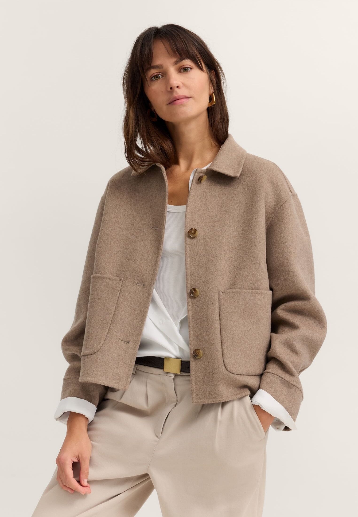 bugatti Kurzjacke Regular Fit im Overshirt-Stil mit Wollmix