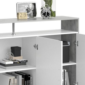 Vicco Sideboard Kommode Fernsehschrank AMATO Weiß / Beton