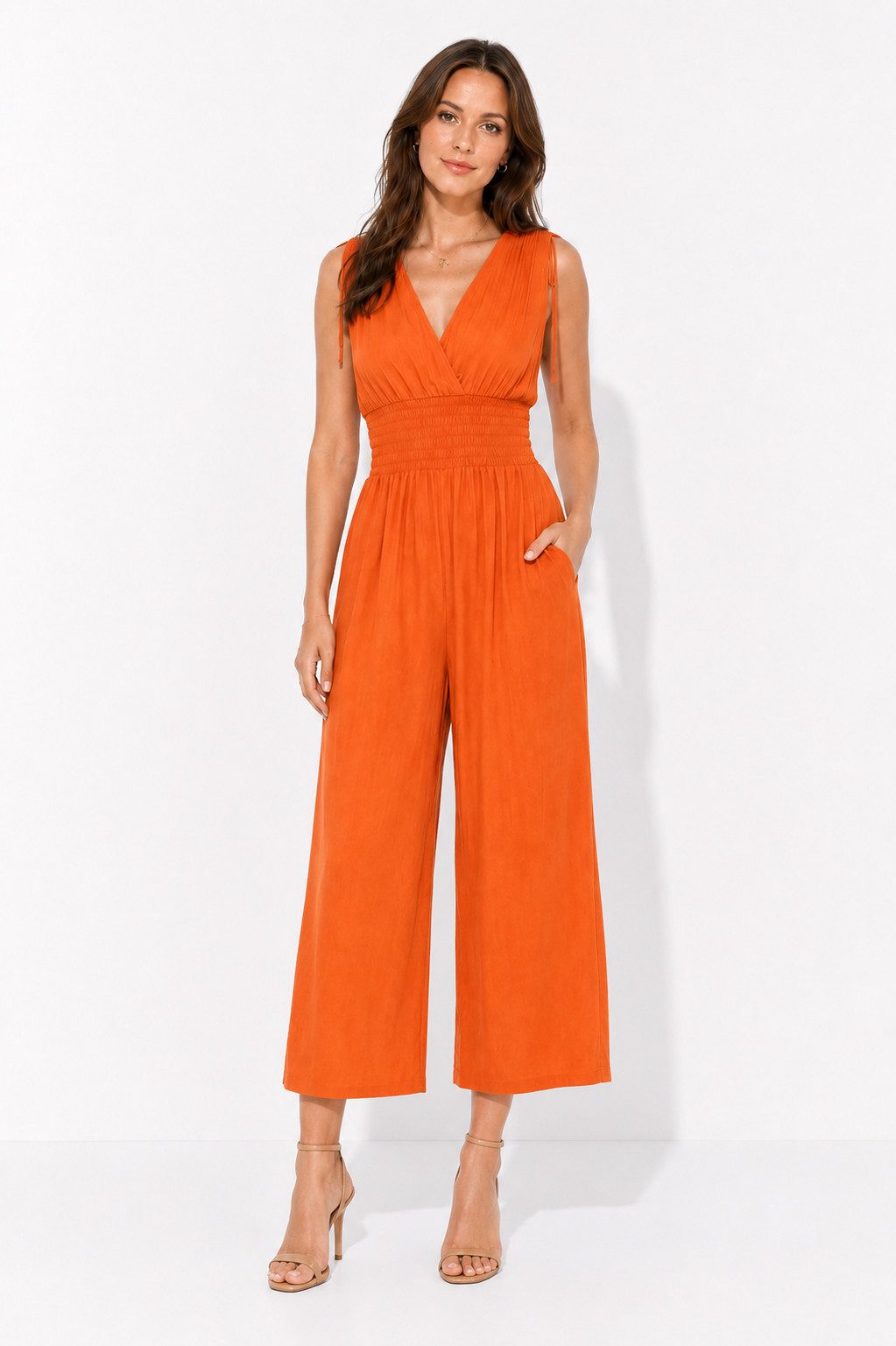ITALY VIBES Jumpsuit - sommerlicher Overall mit Hosentaschen - Einteiler mit Smokbund