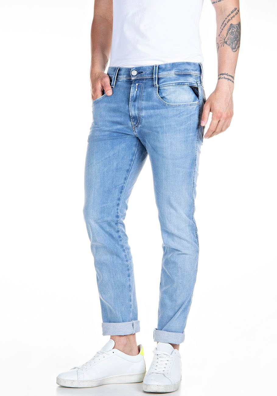 Replay Slim-fit-Jeans ANBASS HYPERFLEX BIO light-blue-wash