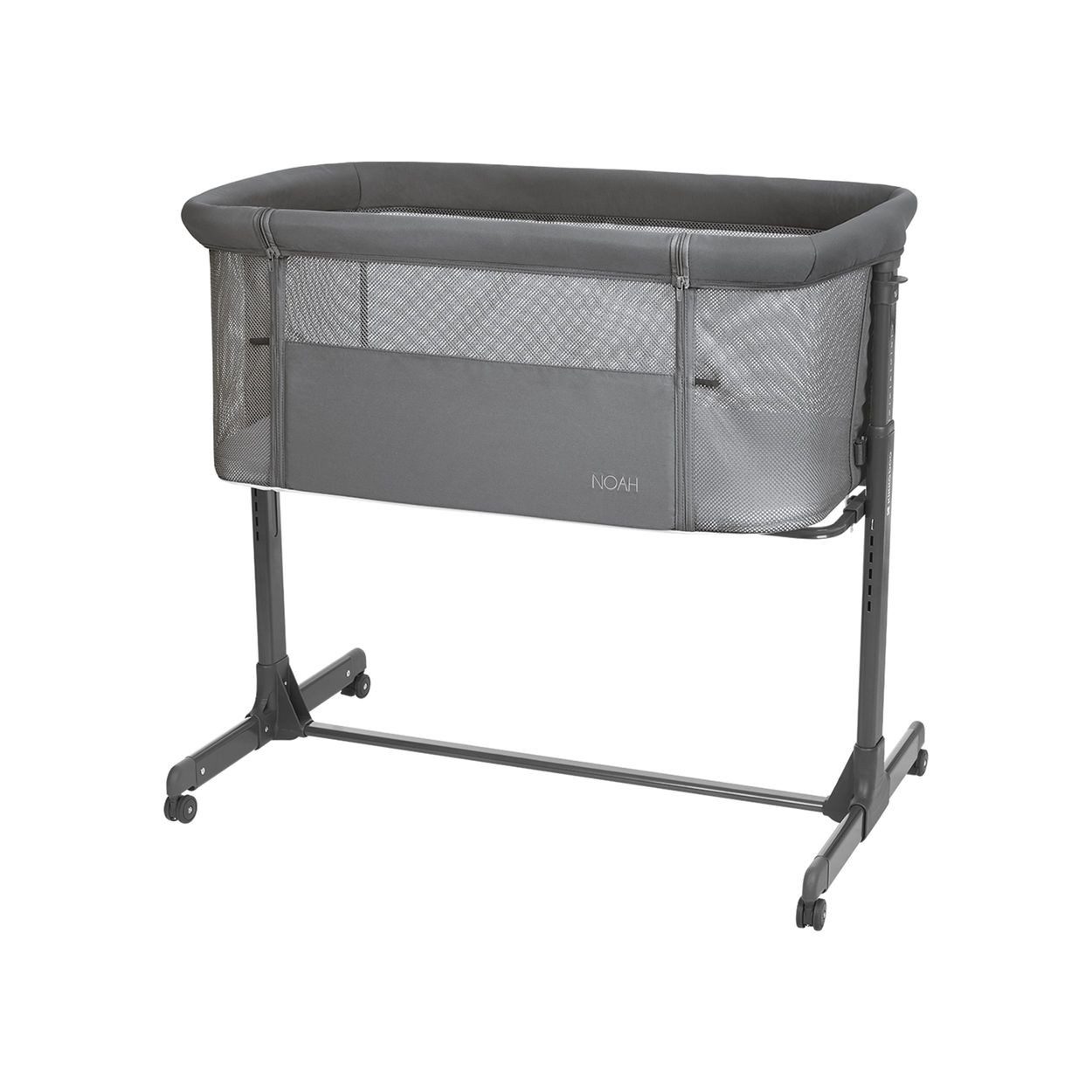 Kikkaboo Komplettbett Beistellbett Noah verstellbar, Räder Anti Reflux eine Seite zum Öffnen