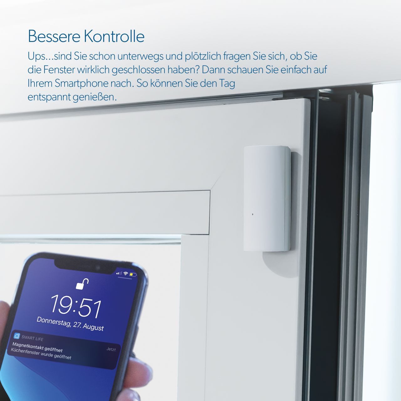 UNITEC WIFI Tür- Fensteralarm weiß Türöffnungsmelder