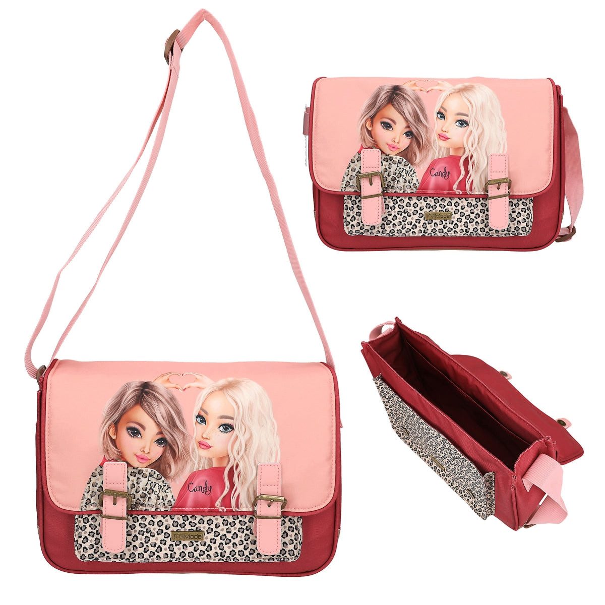 Depesche Spiel TOPModel Umhängetasche LEOHEART - Stylische Leo-Print Tasche für Mädch