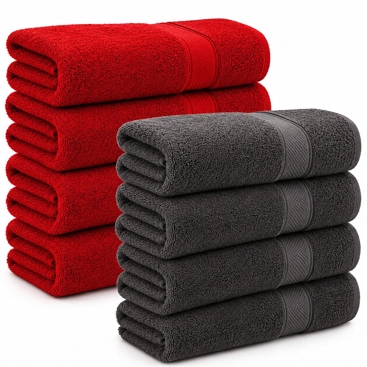 Komfortec Handtuch Set 50x100 cm aus 100 % Baumwolle, Frottee (Packung, 8-St), Handtücher Set, Weich, Towel