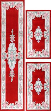 Bettumrandung Ming THEKO, Höhe 14 mm, (3-tlg), Bettvorleger, Läufer-Set, hochwertiges Acrylgarn, florales Design