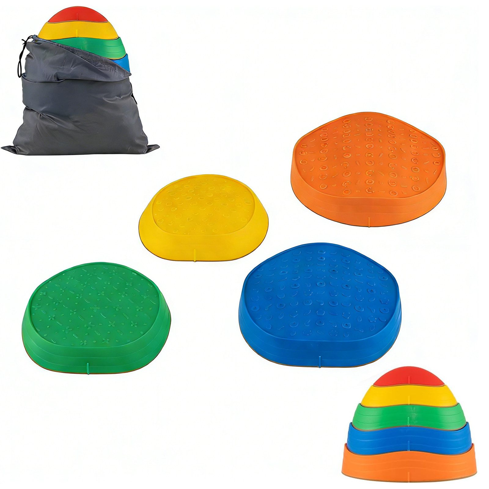 COSTWAY Stapelspielzeug, (5-tlg), rutschfeste Stapelsteine Balanciersteine
