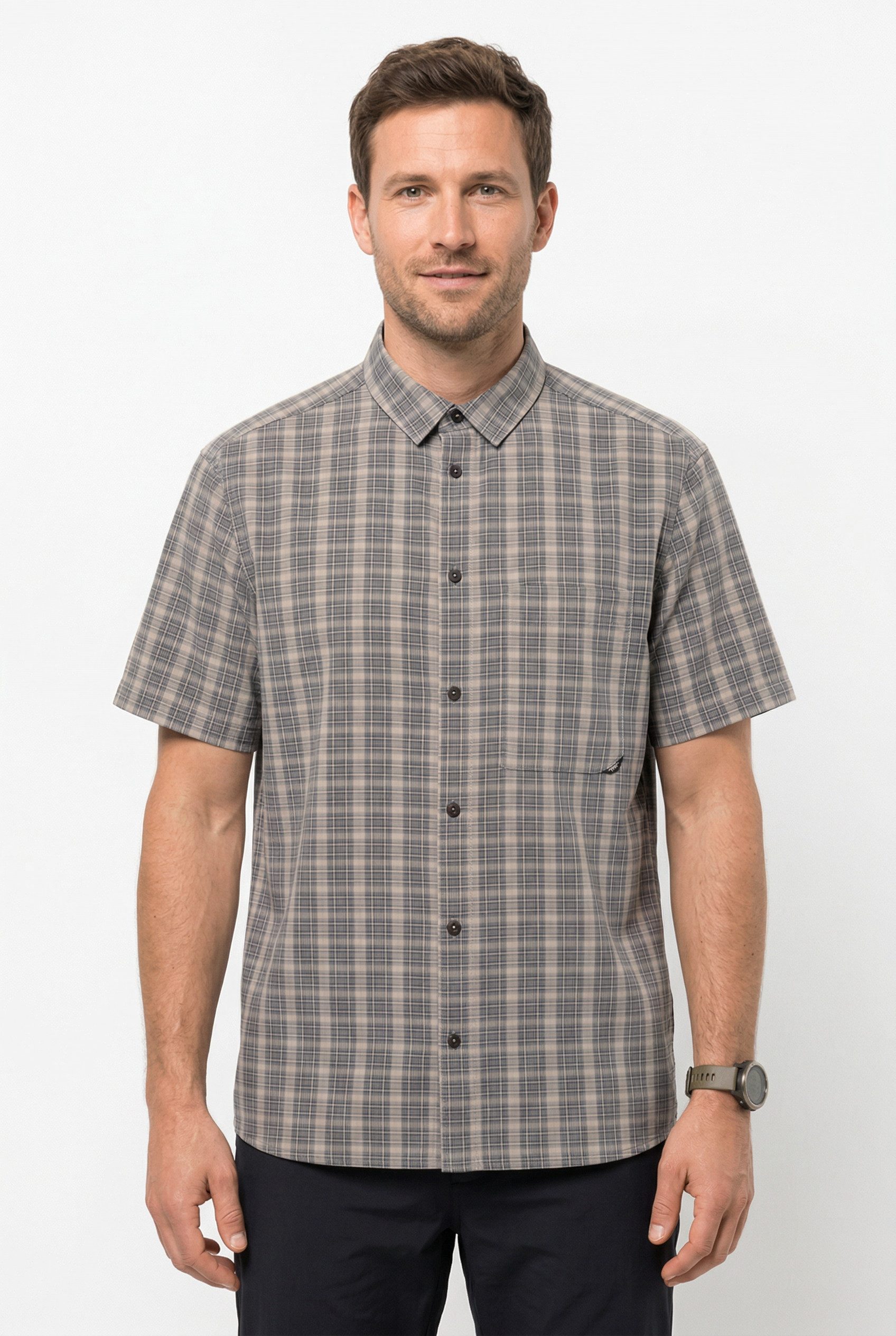 Jack Wolfskin Funktionshemd MESETA SHIRT M mit zwei Brusttaschen, schnell trocknend, atmungsaktiv