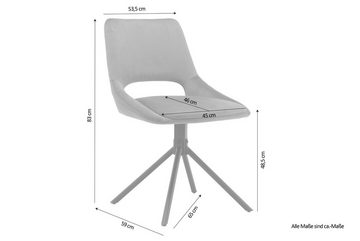 byLIVING Esszimmerstuhl ELLA (2er-Set), 360° drehbare Sitzschale, Beine aus Metall, in verschiedenen Stoffen