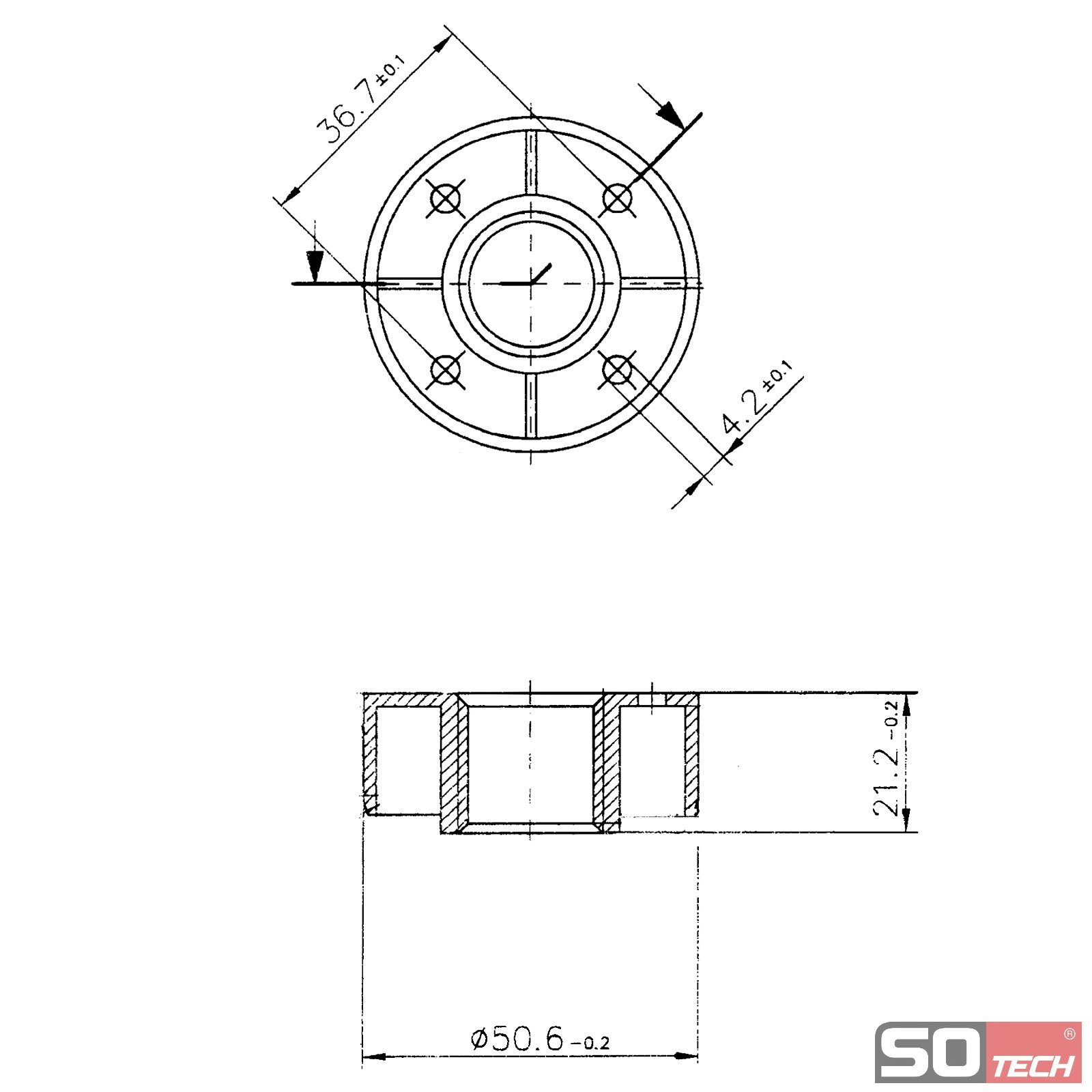 SO-TECH® Möbelfuß 8er verstellbar Set Schrankfüße - mm rund HOTEL Höhe 54 44