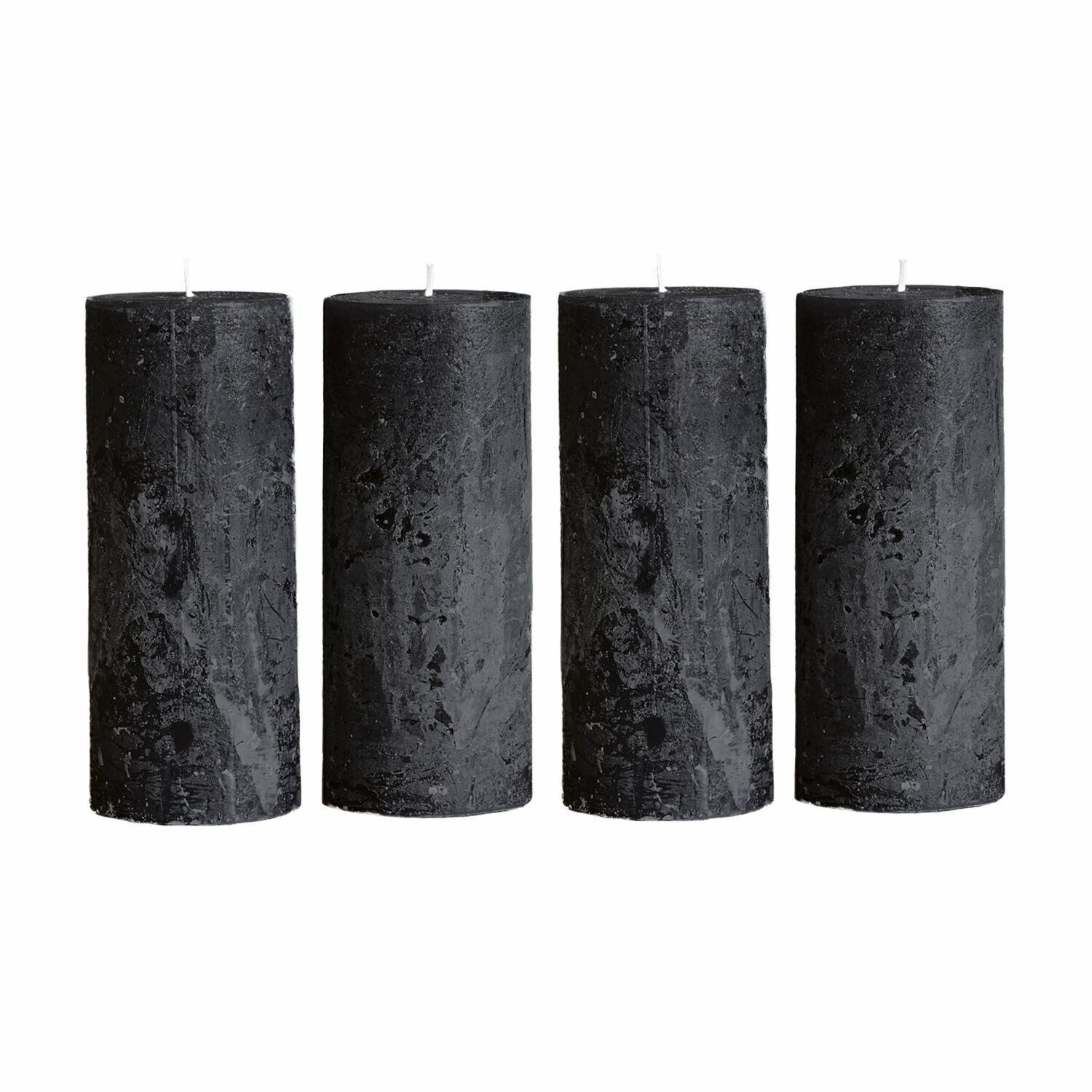 Mirabeau Stumpenkerze Kerze 4er Set Homel anthrazit (4er Set, 4er Set), none