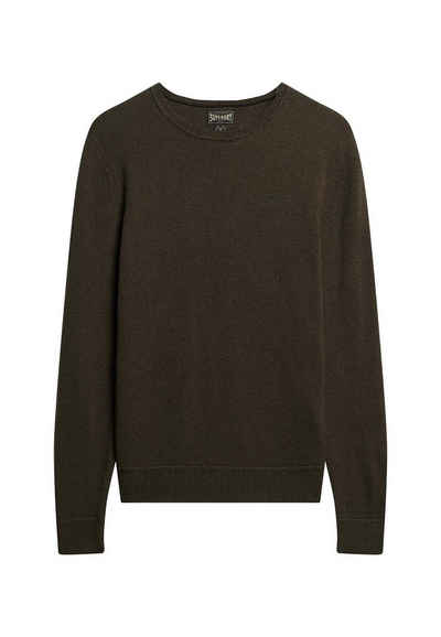 Superdry Sweater Superdry Herren Pullover ESSENTIAL SLIM FIT CREW JUMPER Spruce Green