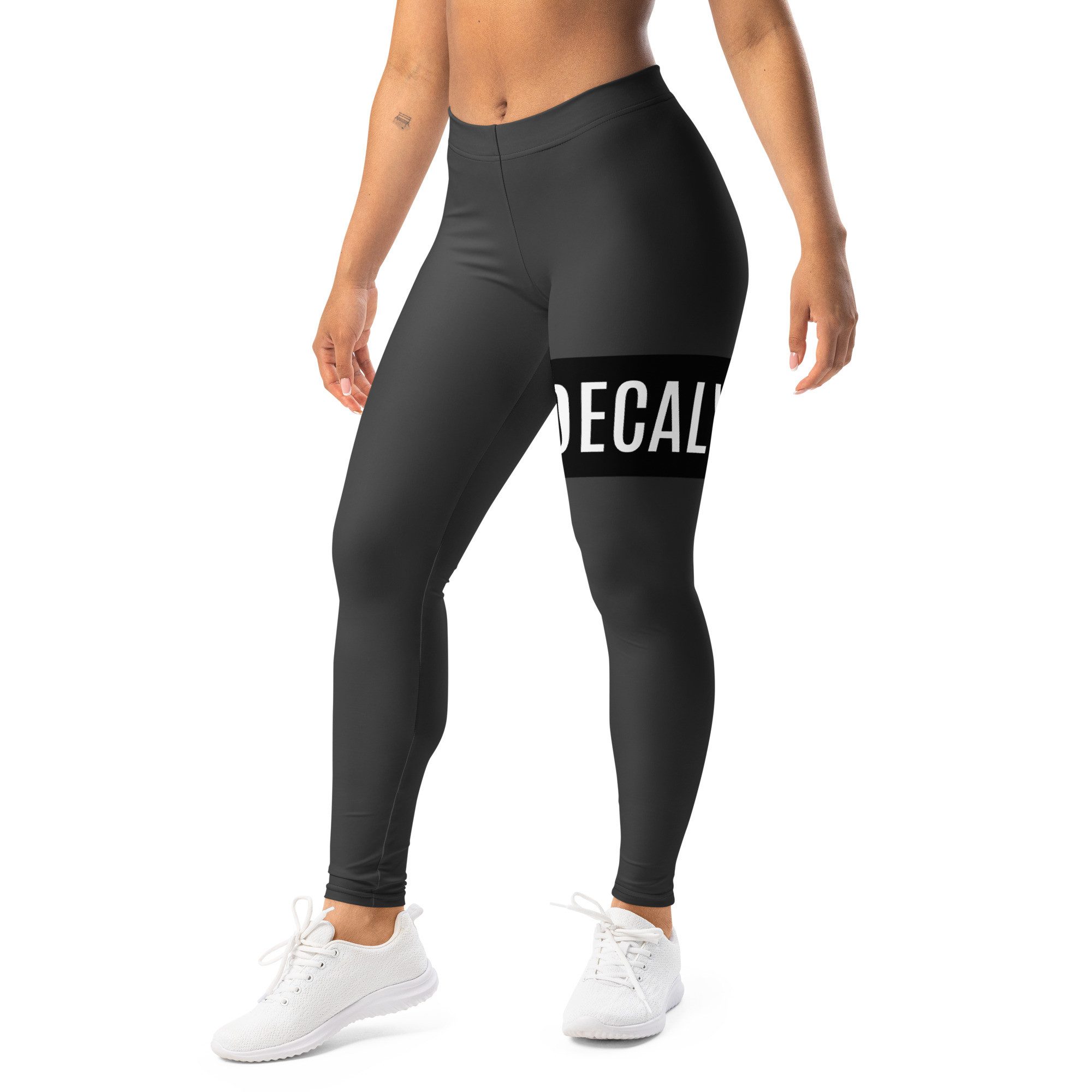 DECALVIBES Funktionsleggings Damen Leggings Basic Urban Side Black Blickdicht, 4-Wege-Stretch, elastischer Bund, weiches Material