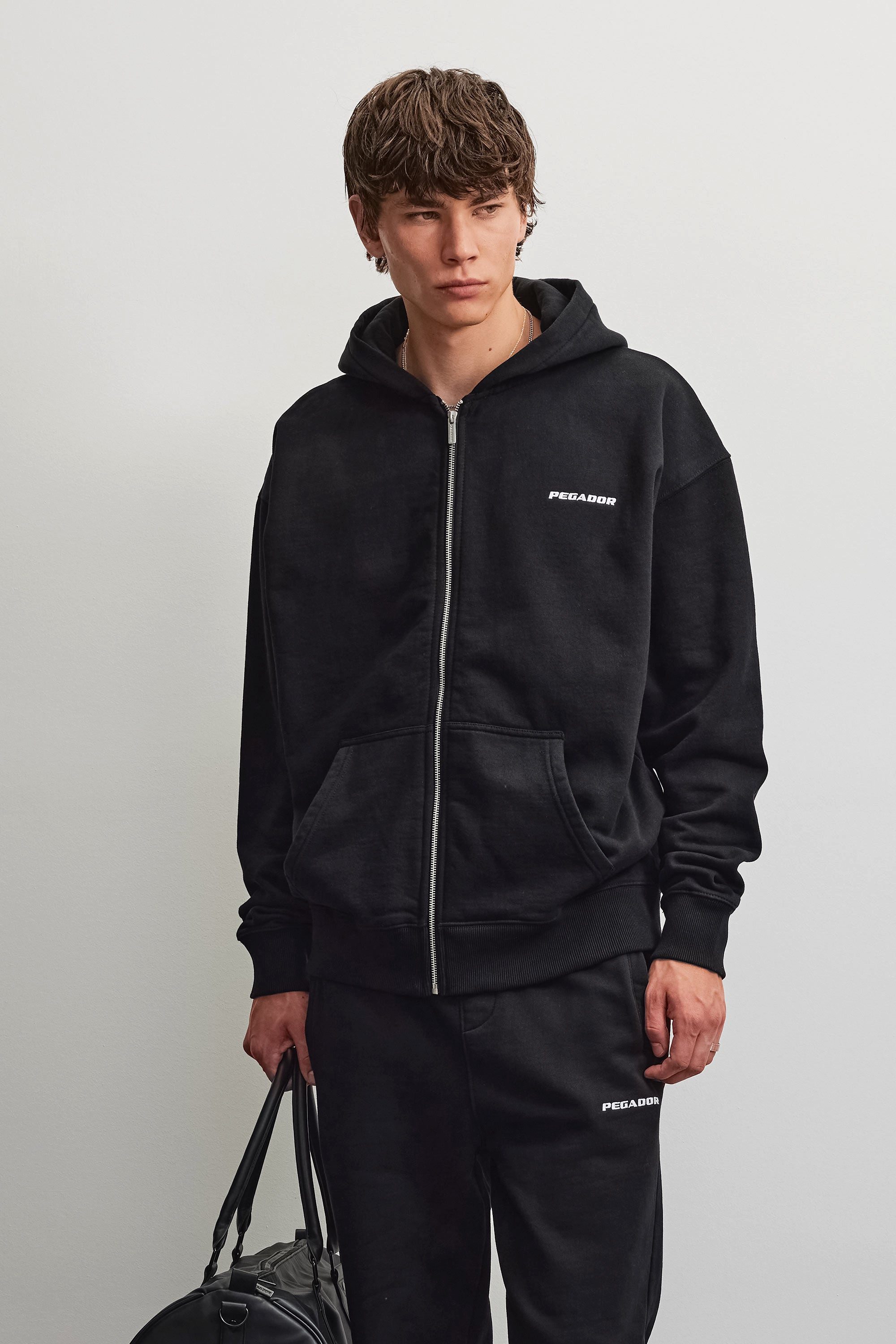 PEGADOR Kapuzensweatjacke Logo Oversized Sweat Jacket Baumwollmischung, oversize