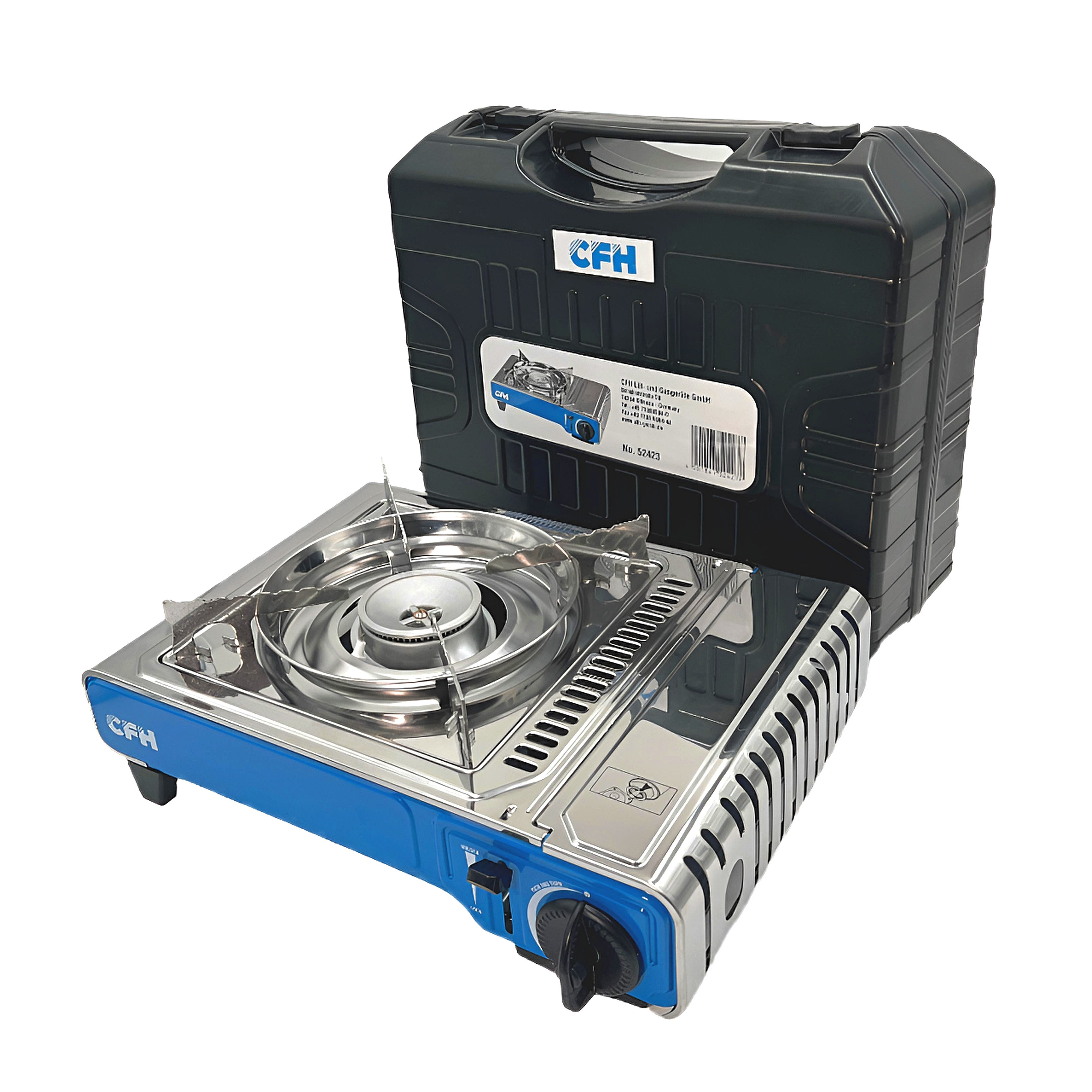 Uzman Gaskocher Camping-Gaskocher Einflammig inkl. Transportkoffer CFH GK423, kompakte Bauweise