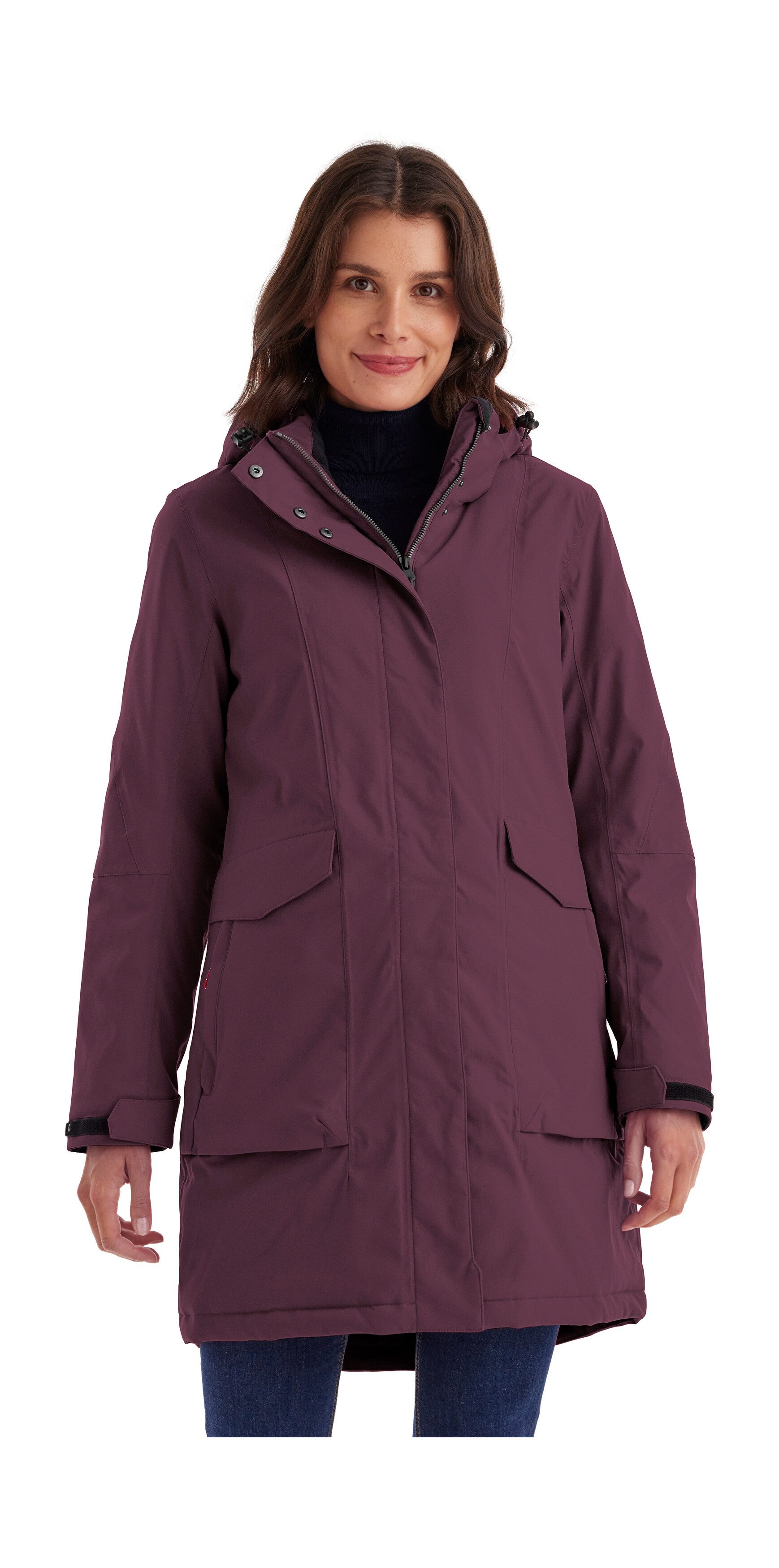 Killtec Parka Damen Funktionsparka Wasserdichter, atmungsaktiver Damenparka mit abnehmbarer Kapuze