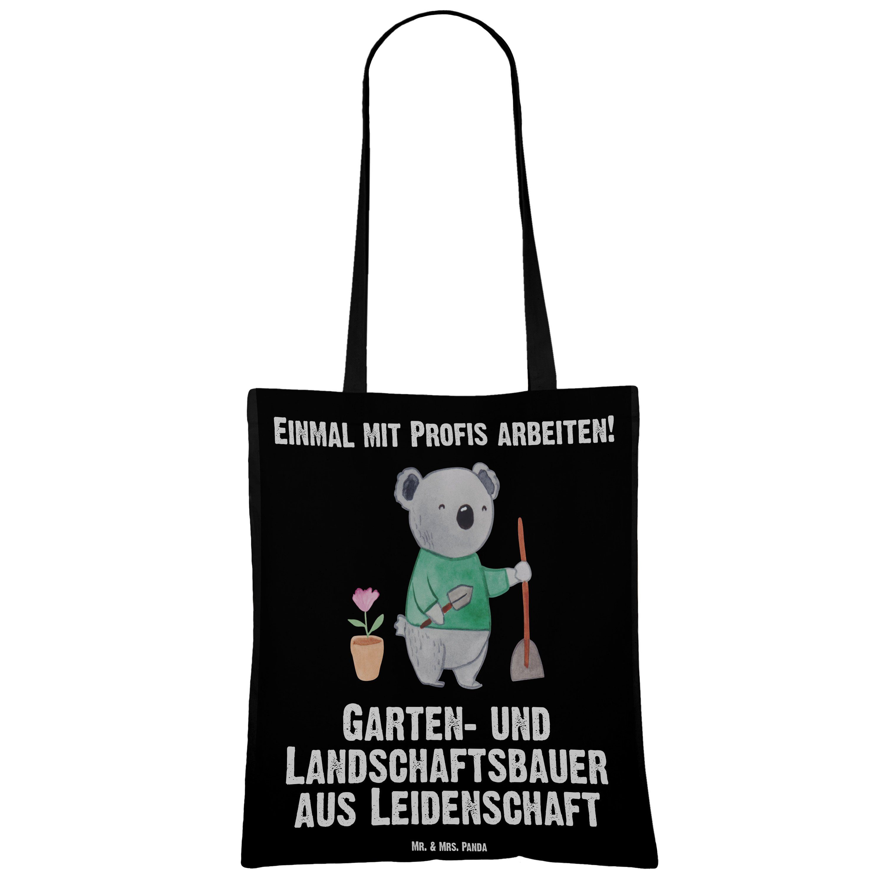 Leidenschaft Geschenk, Garten- Landschaftsbauer - Mr. Panda Mrs. & (1-tlg) - Tragetasche D Schwarz aus und