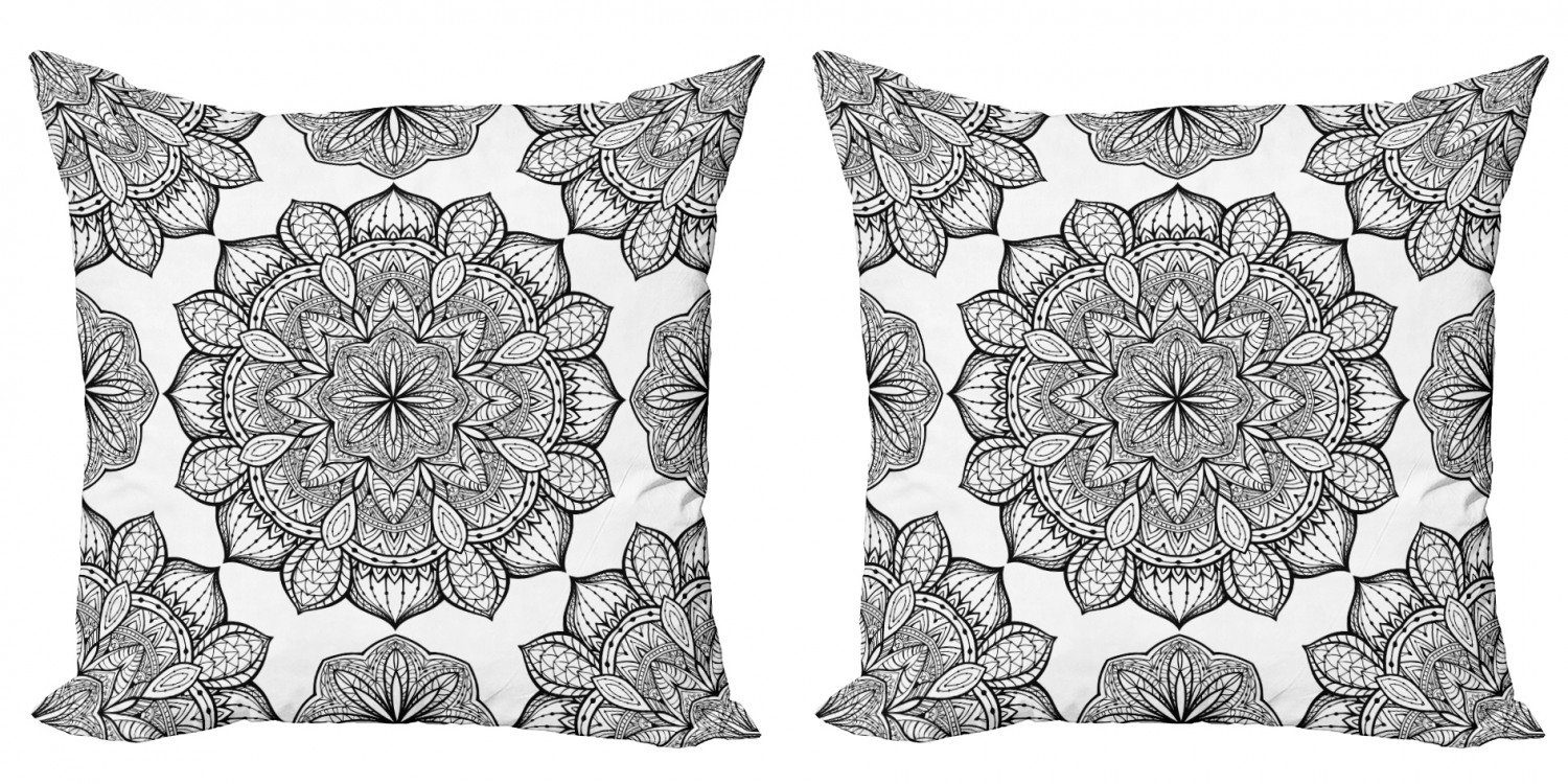 Kissenbezüge Modern Accent Doppelseitiger Digitaldruck, Abakuhaus (2 Stück), Mandala Künstlerische Blumenmotiven