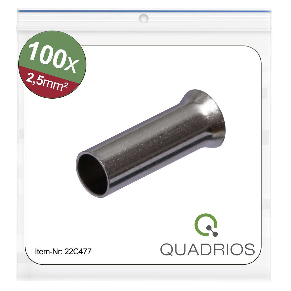 Quadrios Aderendhülsen Quadrios 22C477 Aderendhülse 2.5 mm² Unisoliert 100 St., 22C477