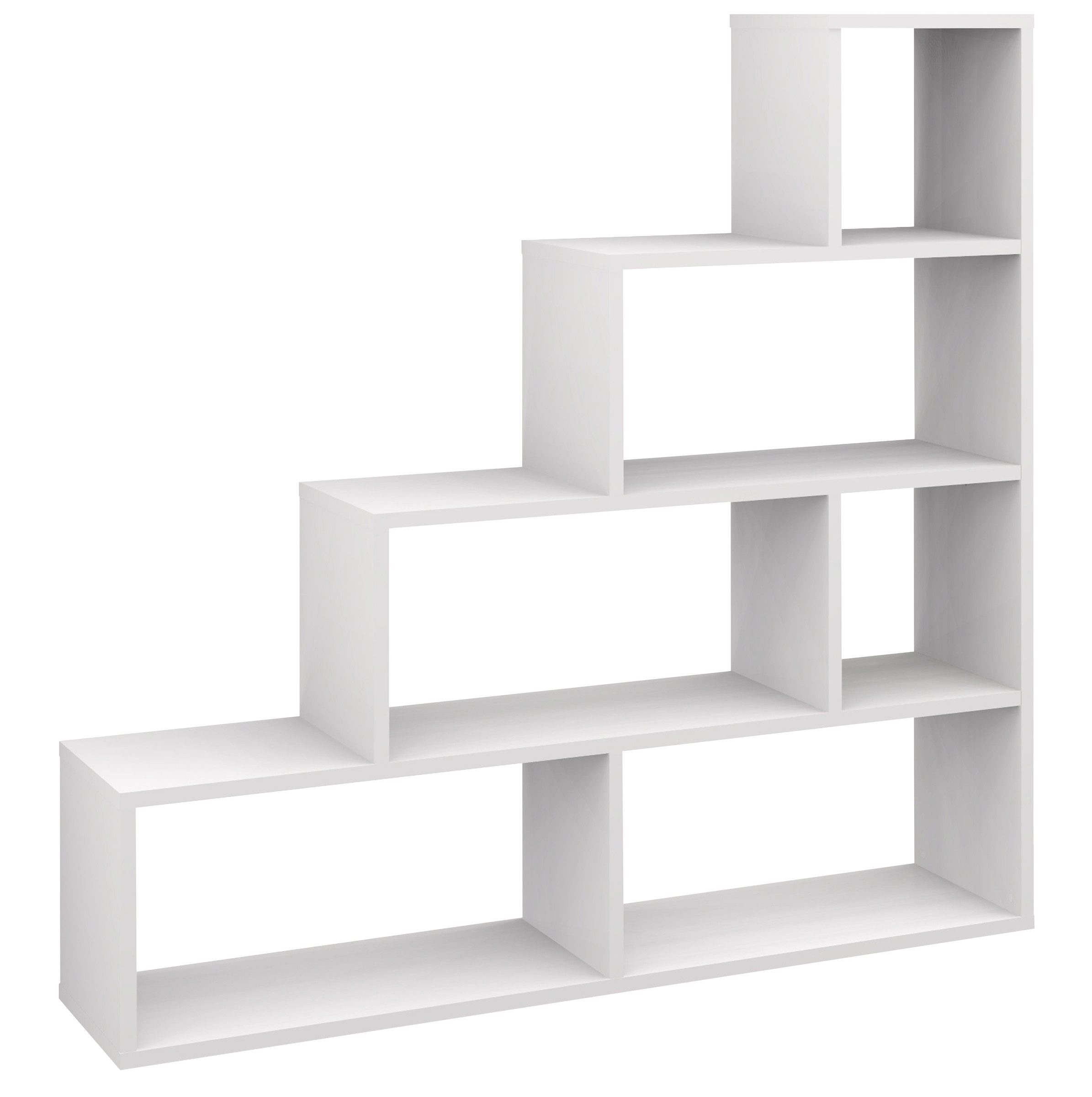 freiraum Stufenregal Partition, 6 Fächer, in weiß matt lack - 160x162x40 (BxHxT)