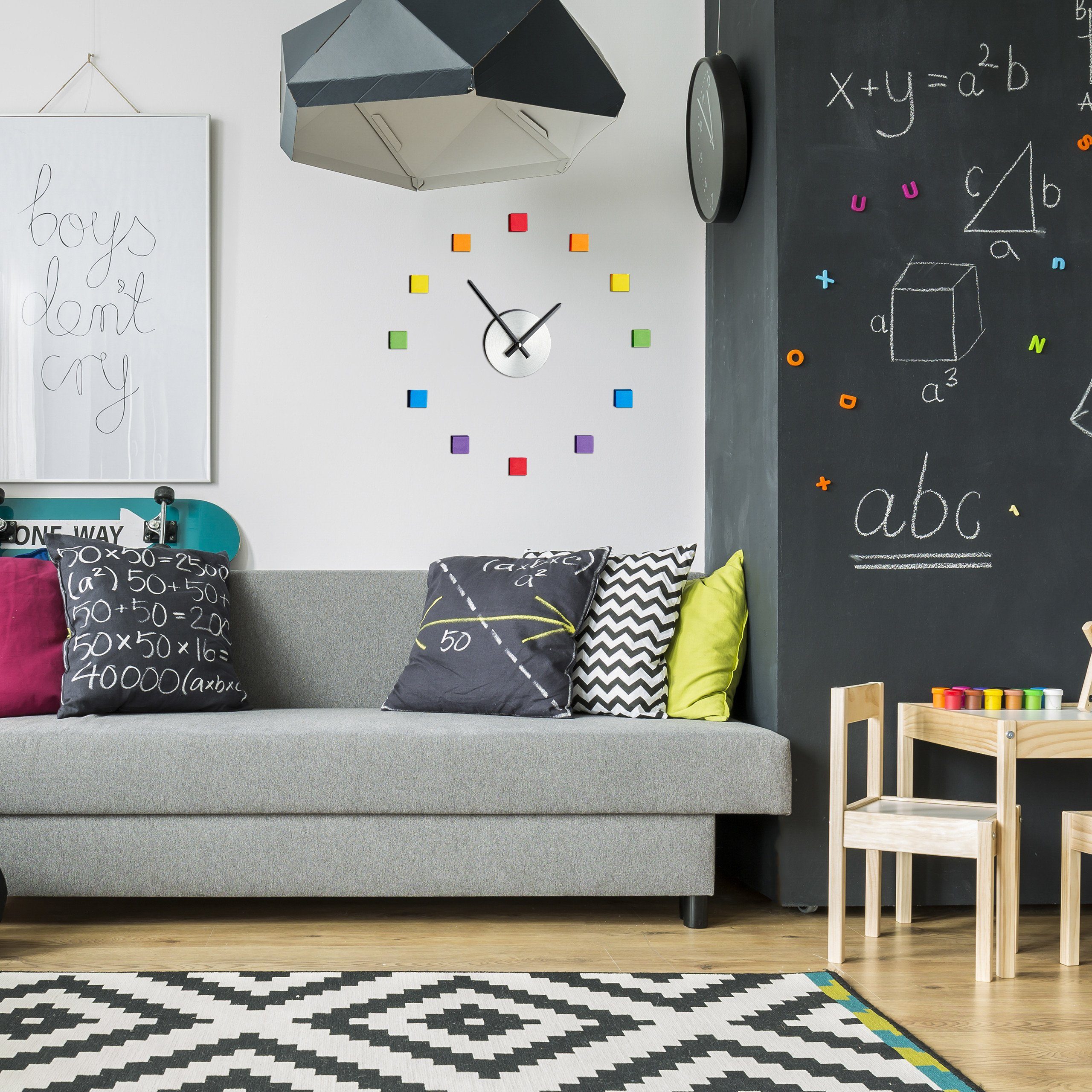 relaxdays Wanduhr DIY bunt günstig online kaufen