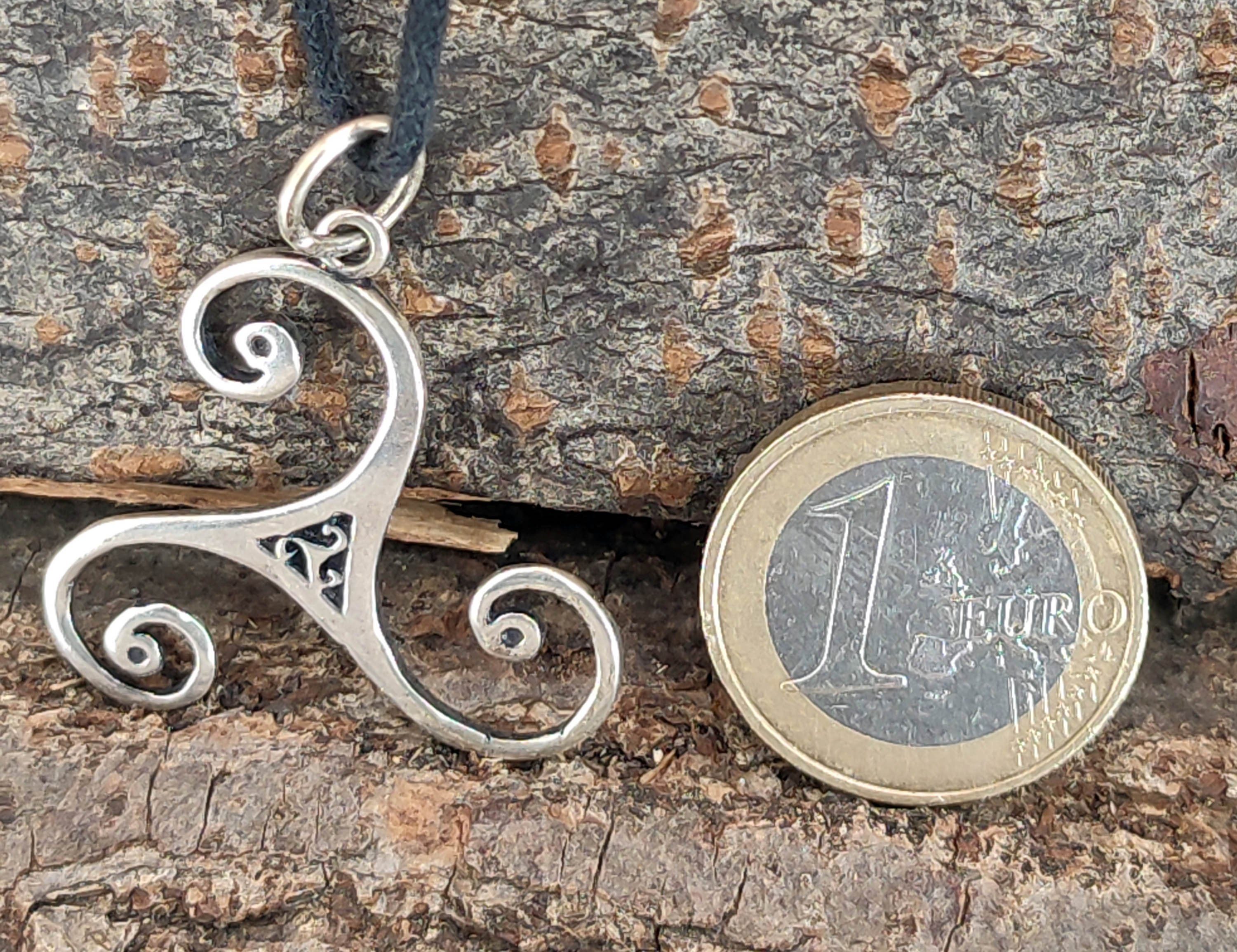 Spirale Triskelen Silber 3er Dreierspirale of Kiss Triskele 925 Kettenanhänger Kette Anhänger Leather
