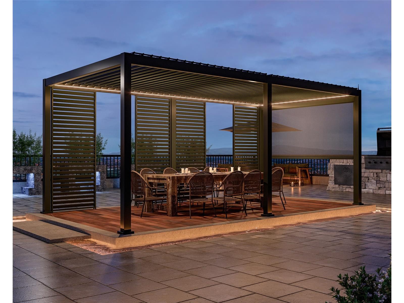 Pergola Green Spirit® Pergola Mirador Deluxe e-Motion+ 3 x 6 m mit el. Lamelle