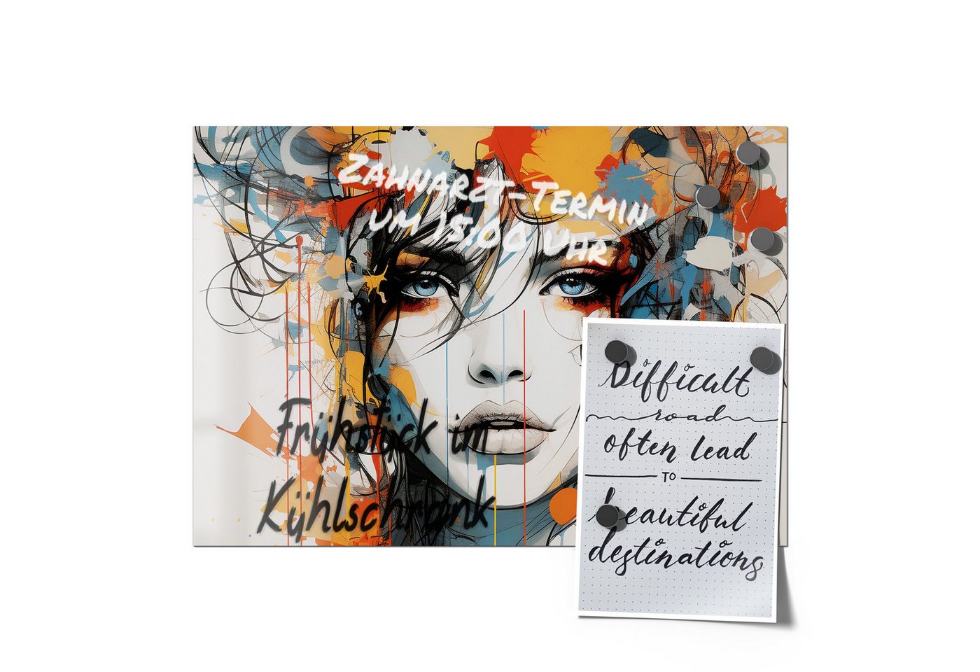 Thumbnail - DEQORI Magnetfolie 'Farbexplosion der Seele', beschreibbar universal Magnetmatte magnetisch Folie Planer Kalender